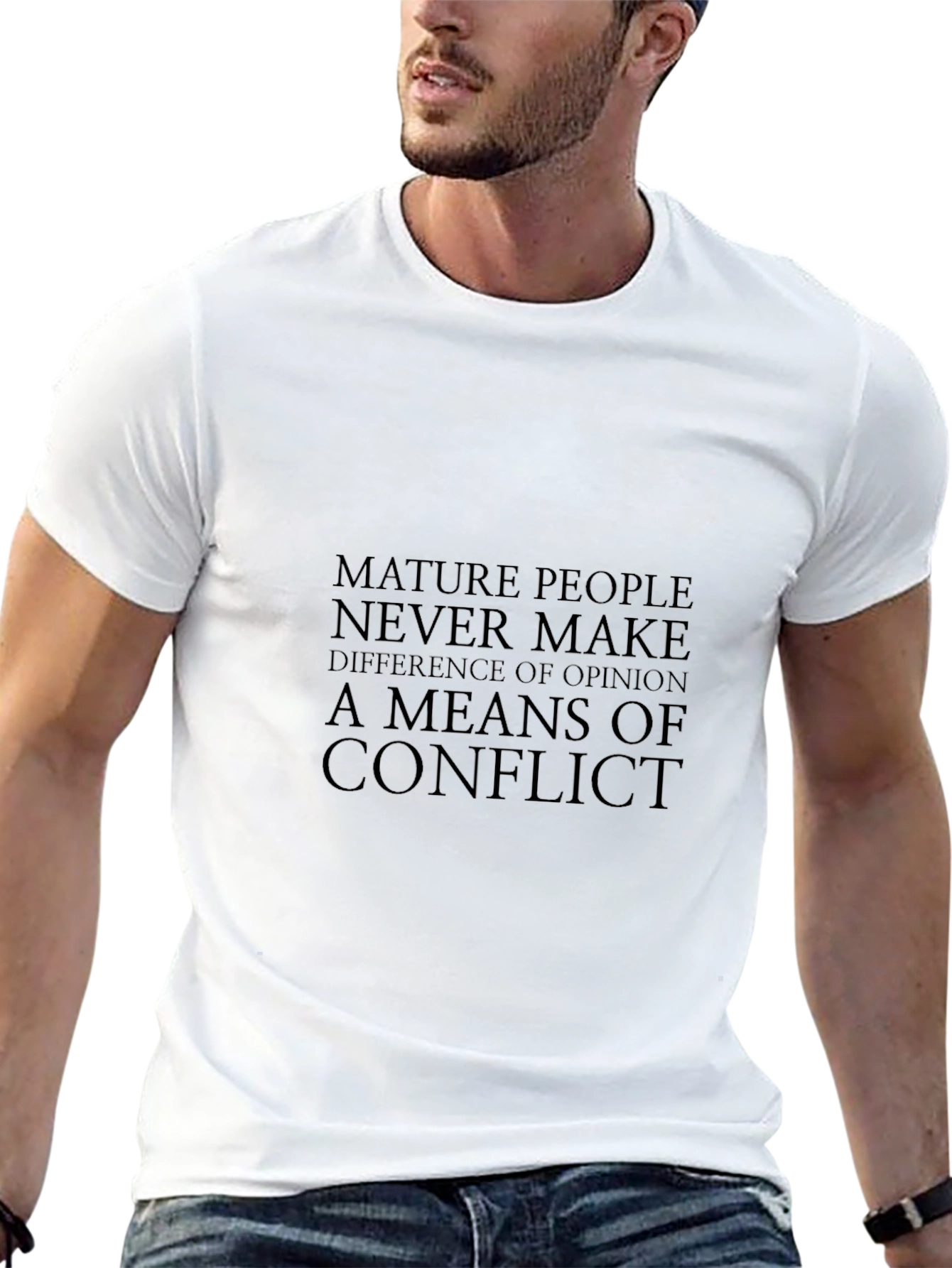 Mens Black Graphic Tee - Mature People Quote