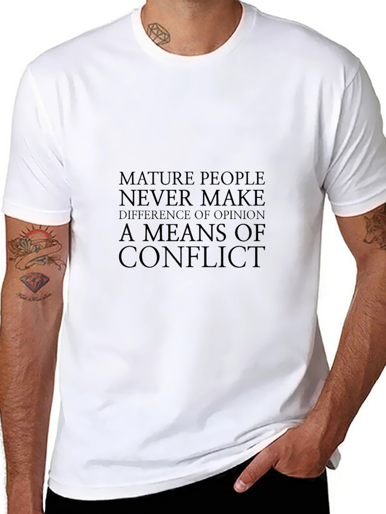 Mens Black Graphic Tee - Mature People Quote