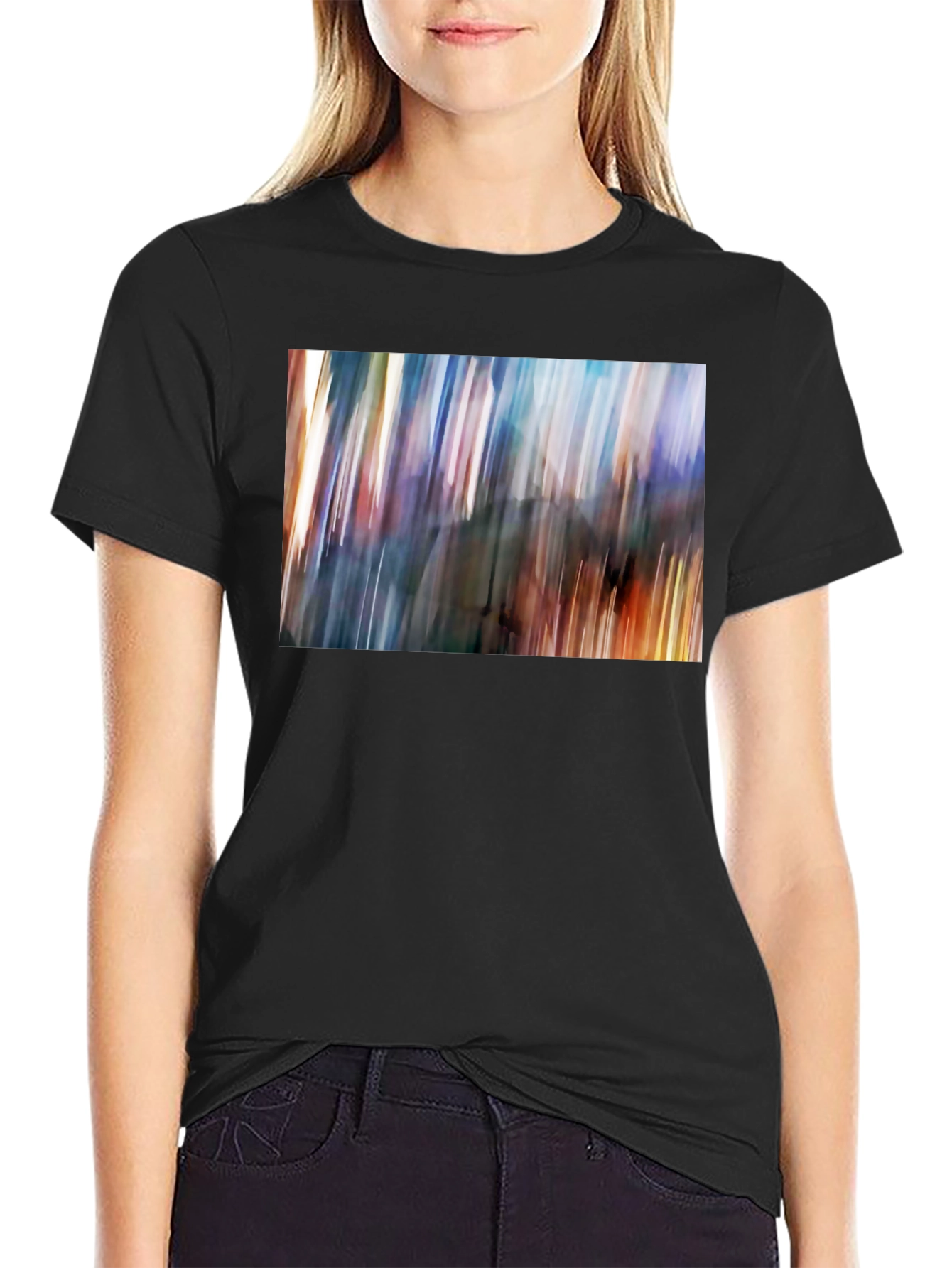 Abstract Blur Art Print Black T-Shirt