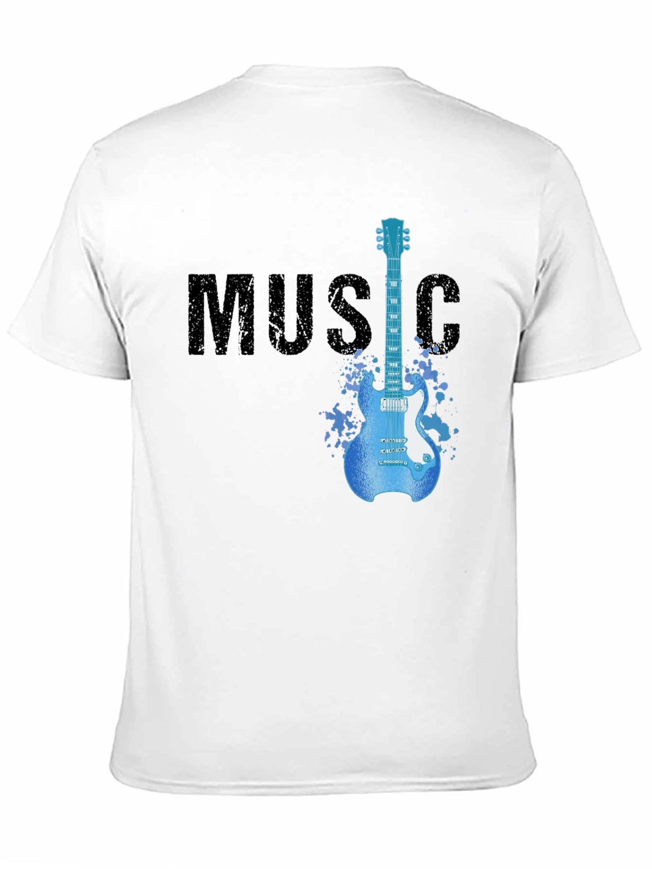 Music Guitar T-Shirt | Mens Black Graphic Tee