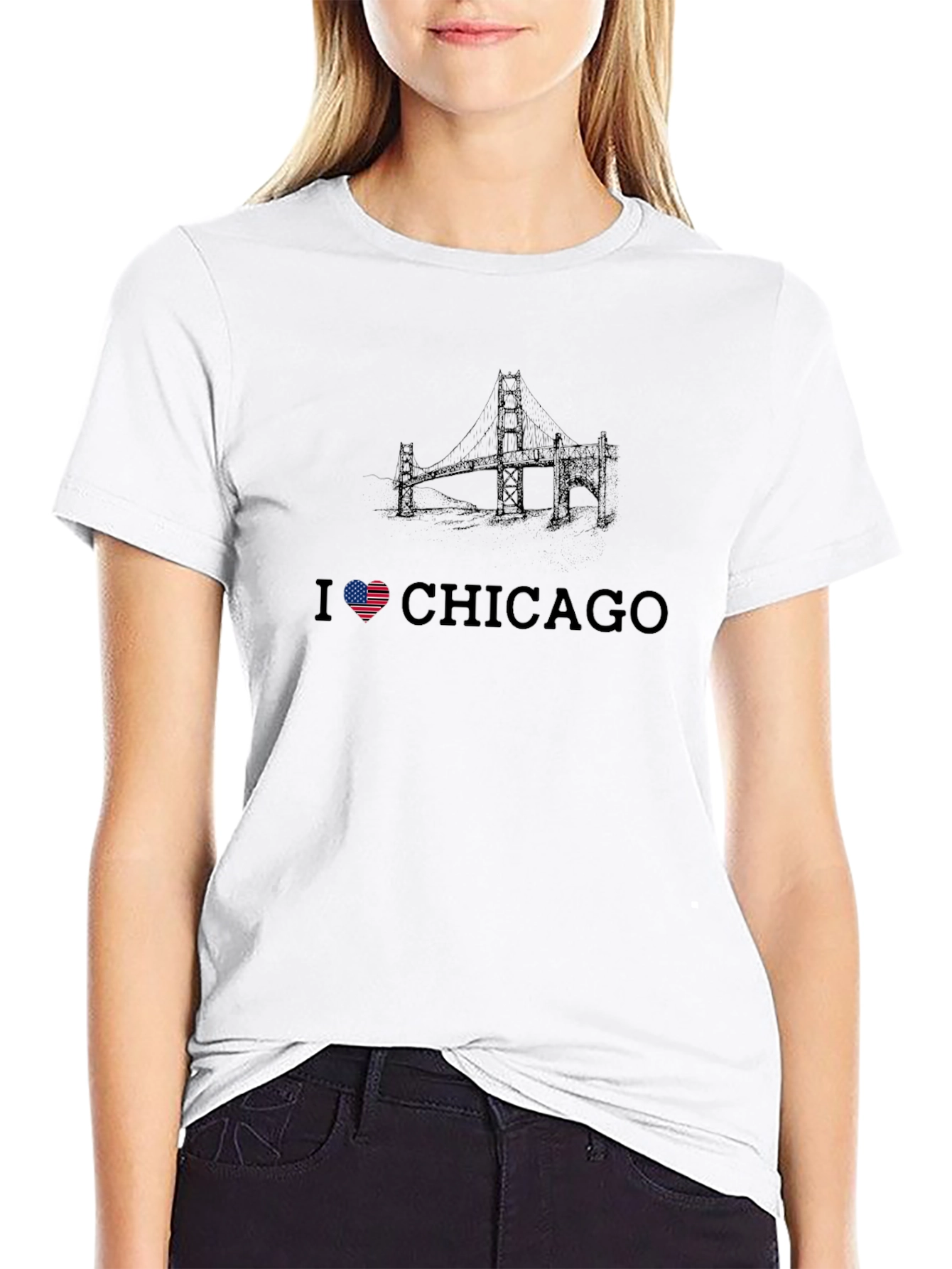 I Love Chicago Black Graphic Tee