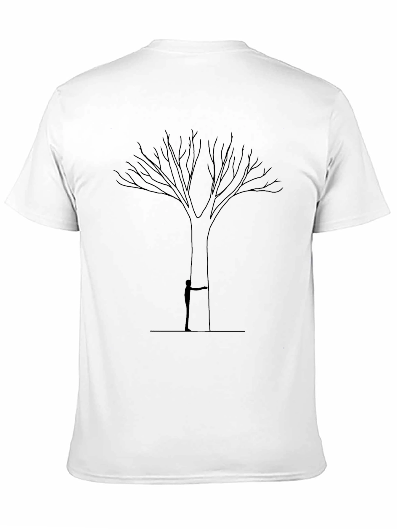 Mans Black T-shirt with Tree and Silhouette Design