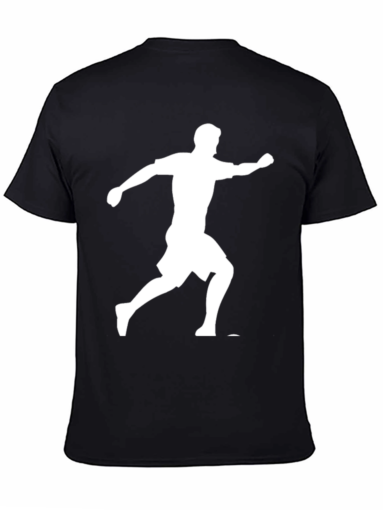 Running Man Graphic Tee - Black Cotton Blend Shirt