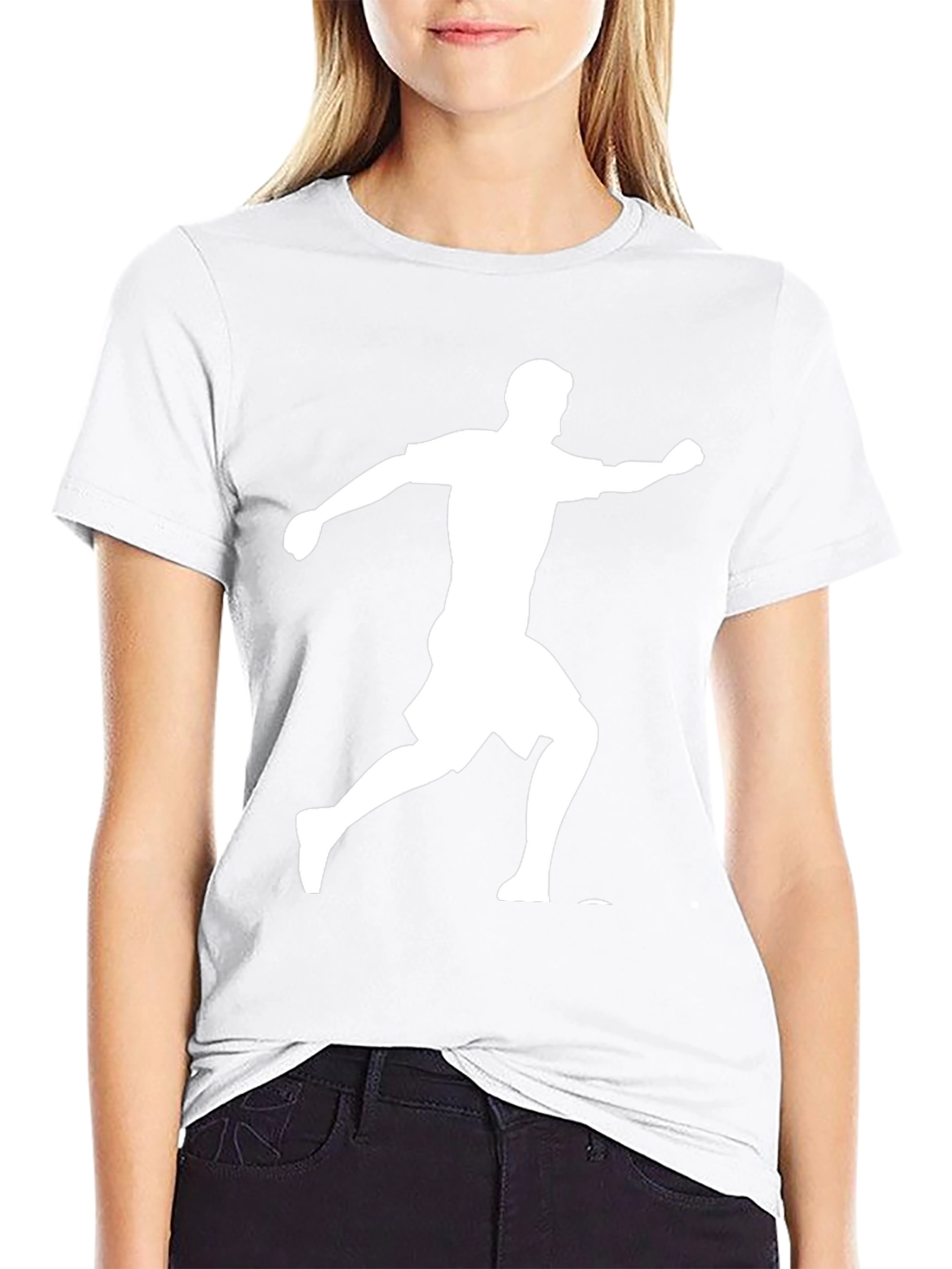 Running Man Graphic Tee - Black Cotton Blend Shirt