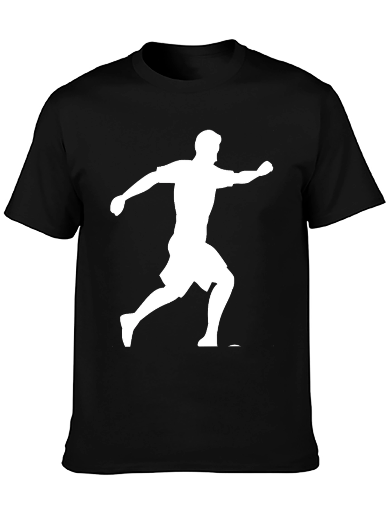Running Man Graphic Tee - Black Cotton Blend Shirt