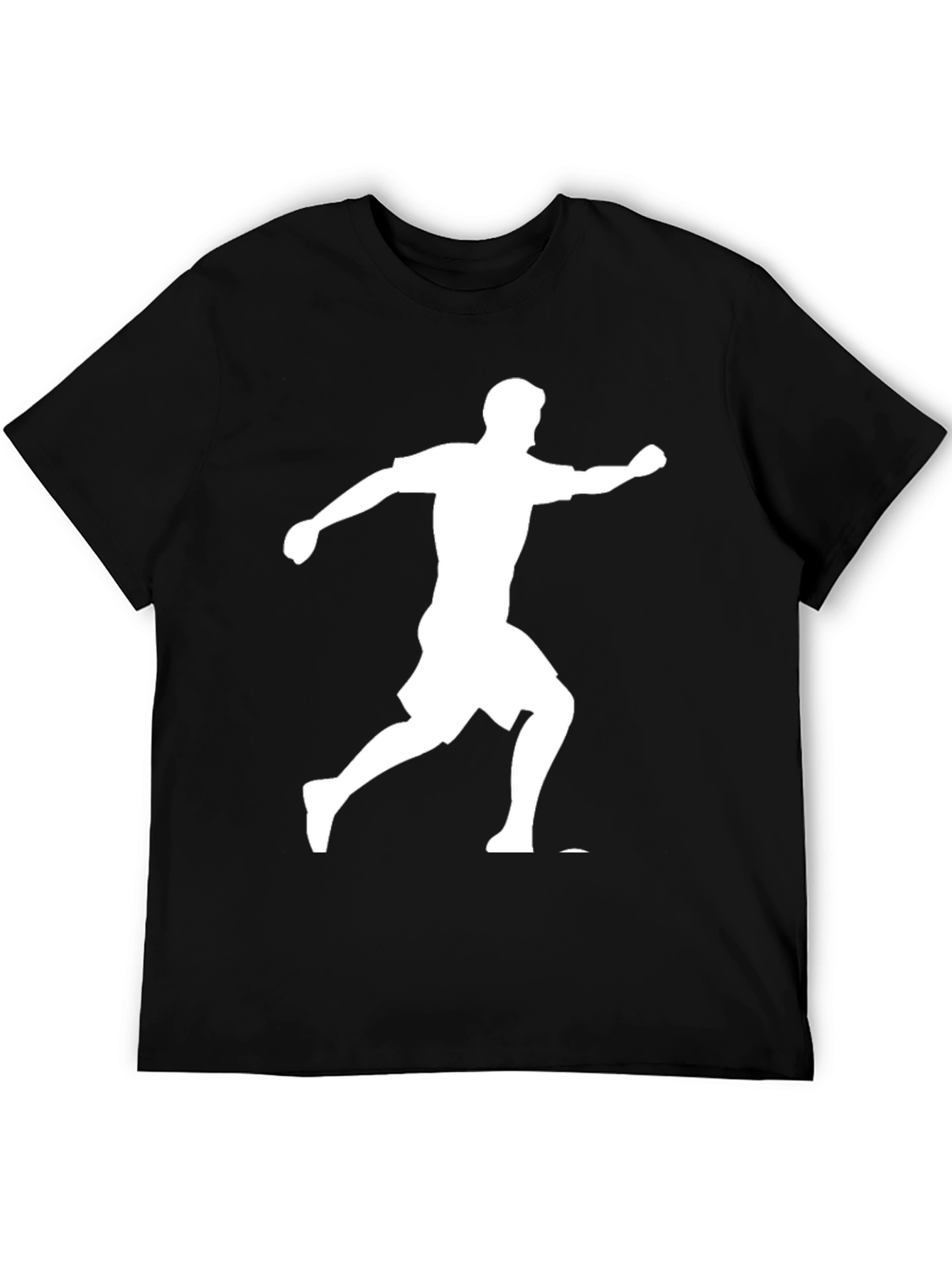 Running Man Graphic Tee - Black Cotton Blend Shirt