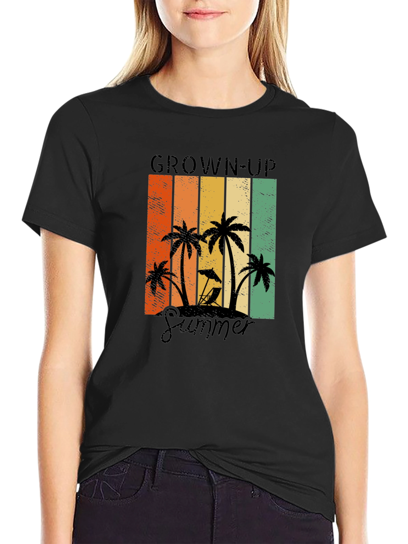 Grown-Up Summer Graphic Tee - Tropical Palm Tree Shirt