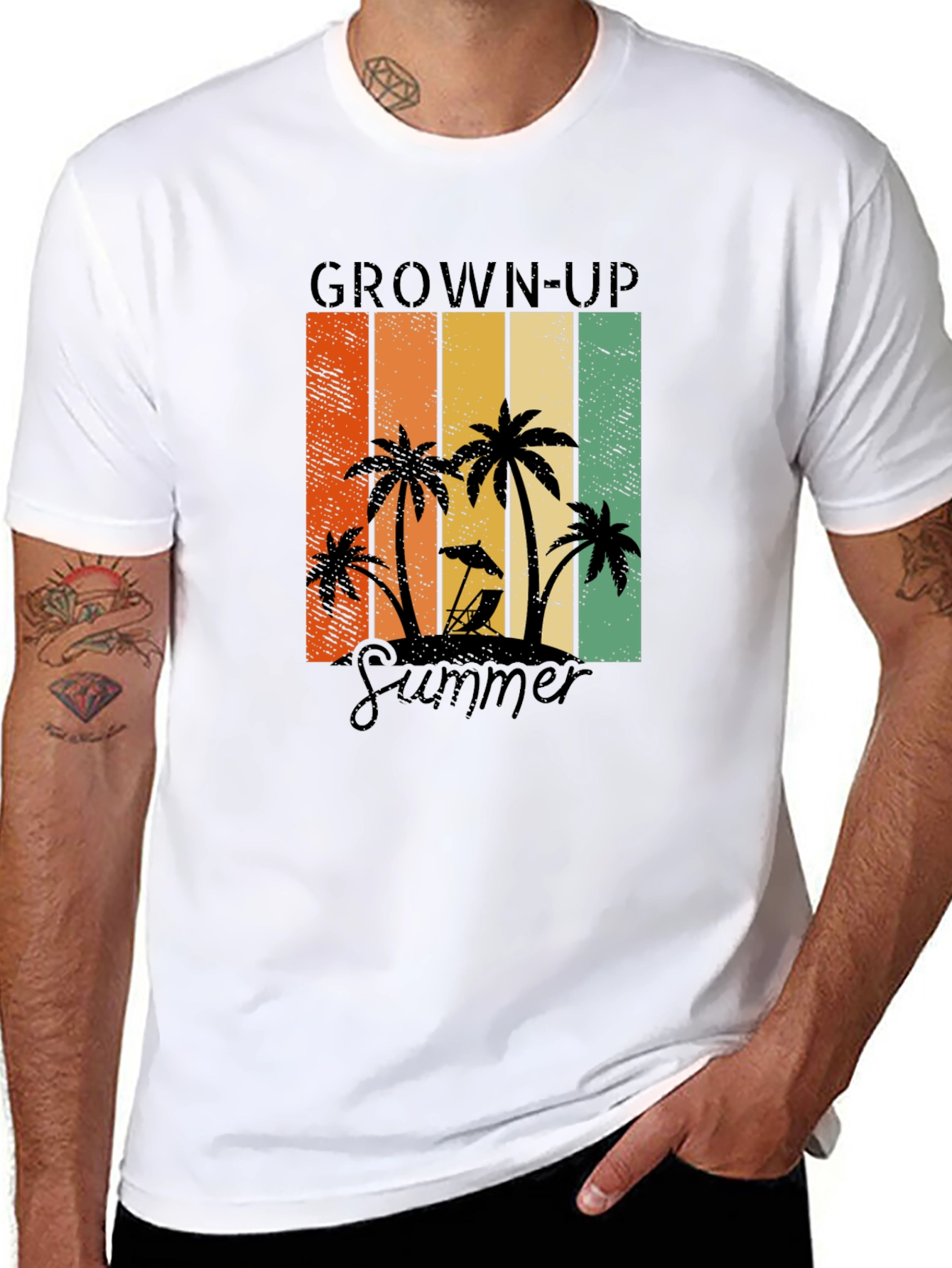 Grown-Up Summer Graphic Tee - Tropical Palm Tree Shirt