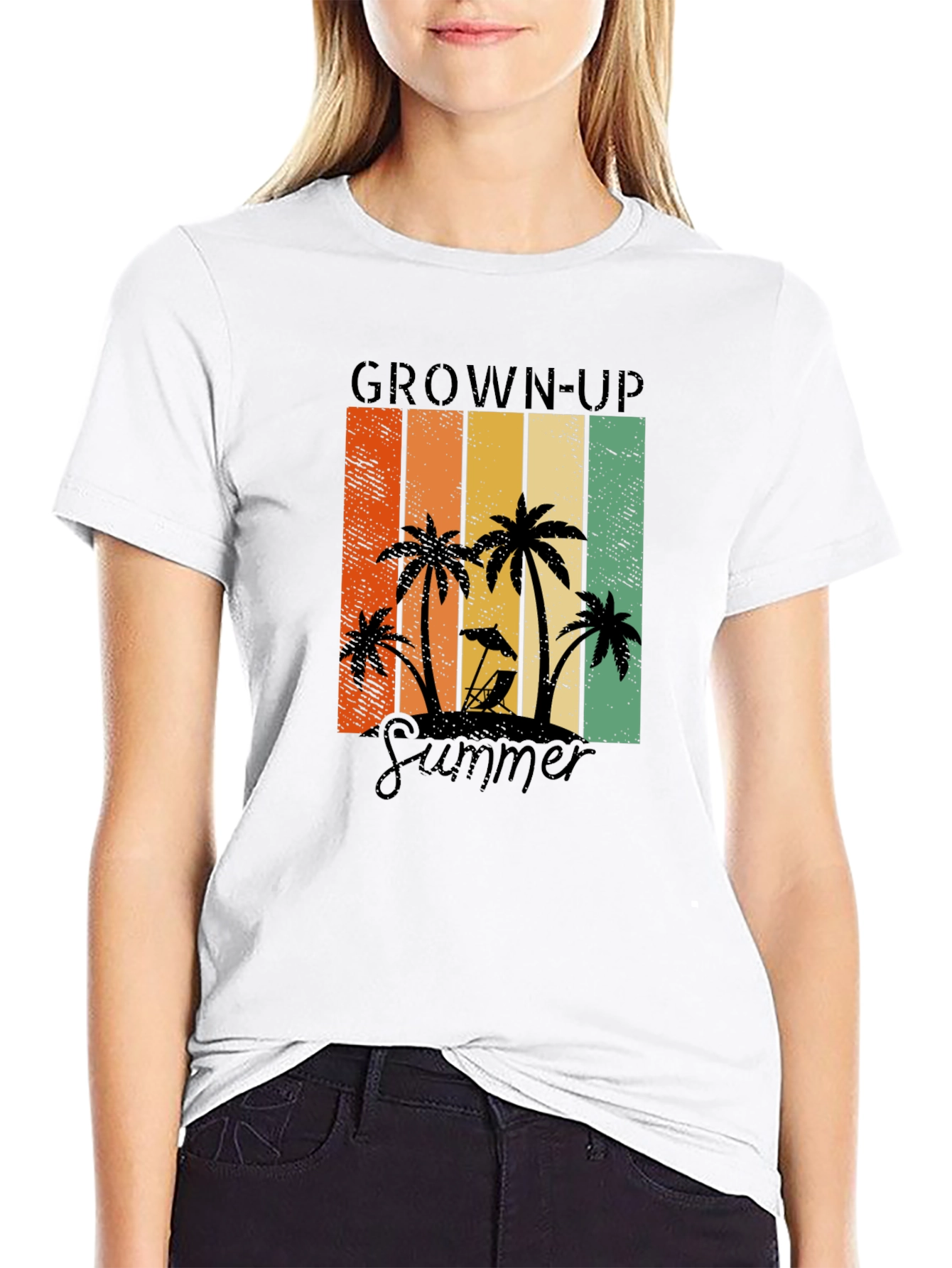 Grown-Up Summer Graphic Tee - Tropical Palm Tree Shirt