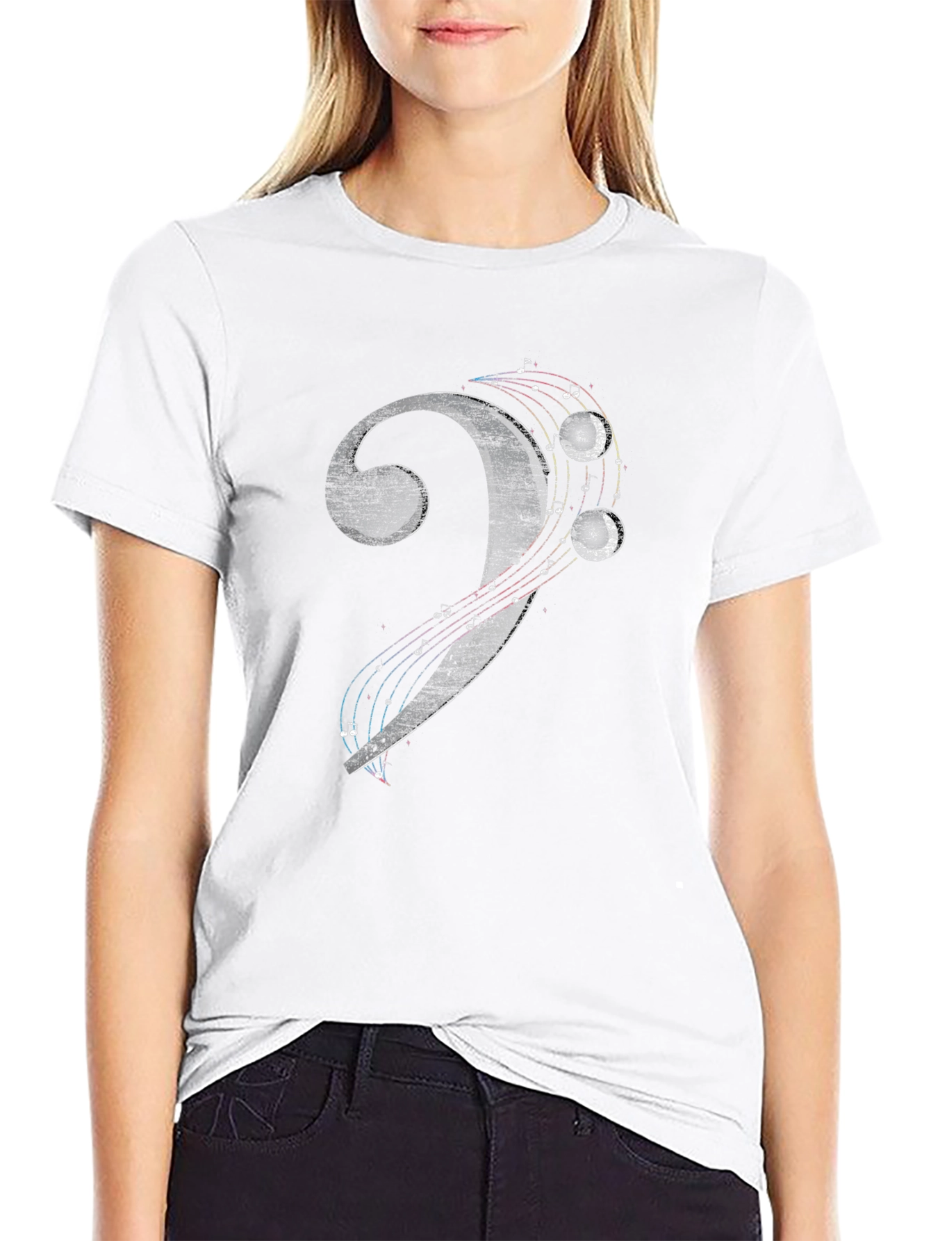 Bass Clef Musical Note Graphic T-Shirt