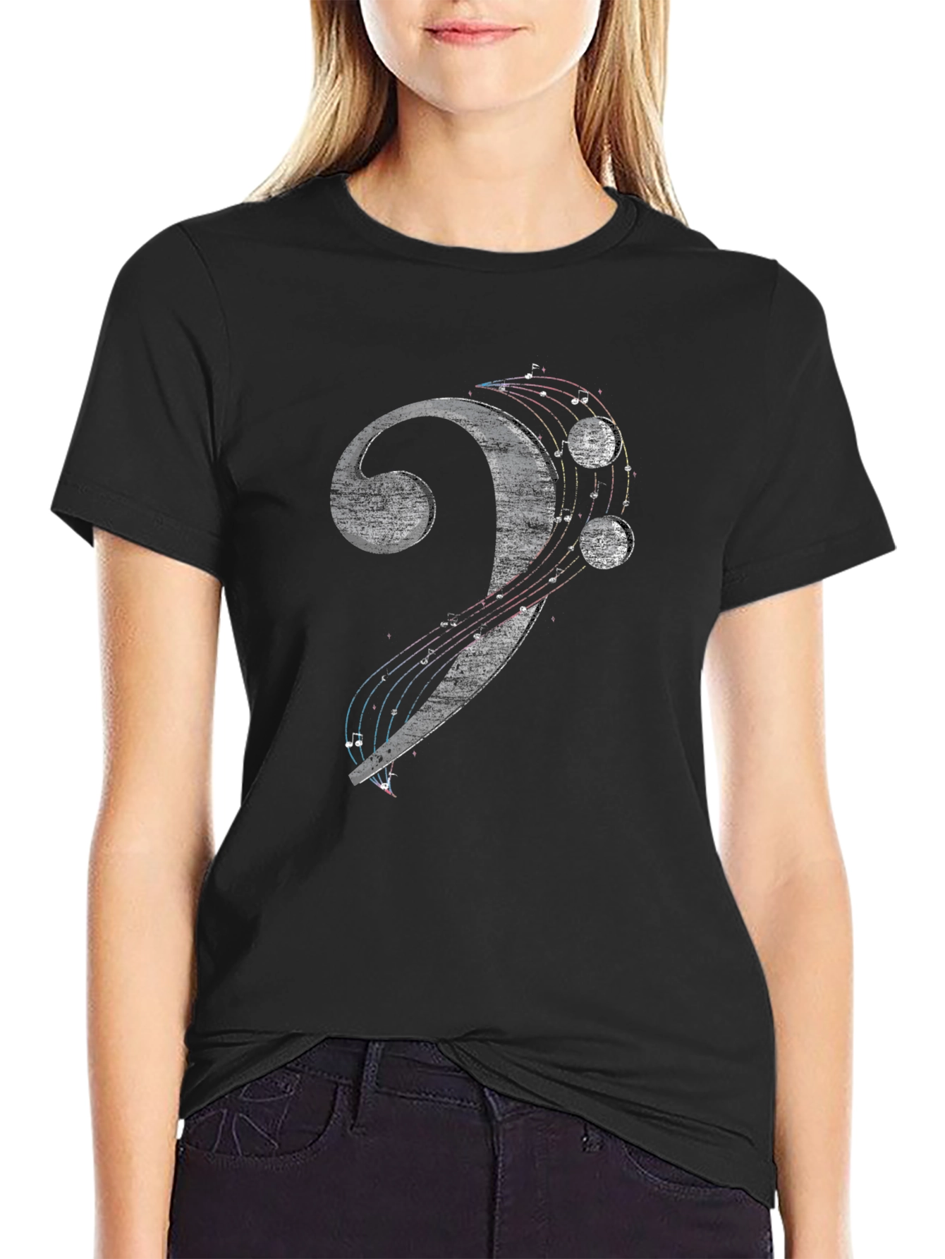 Bass Clef Musical Note Graphic T-Shirt