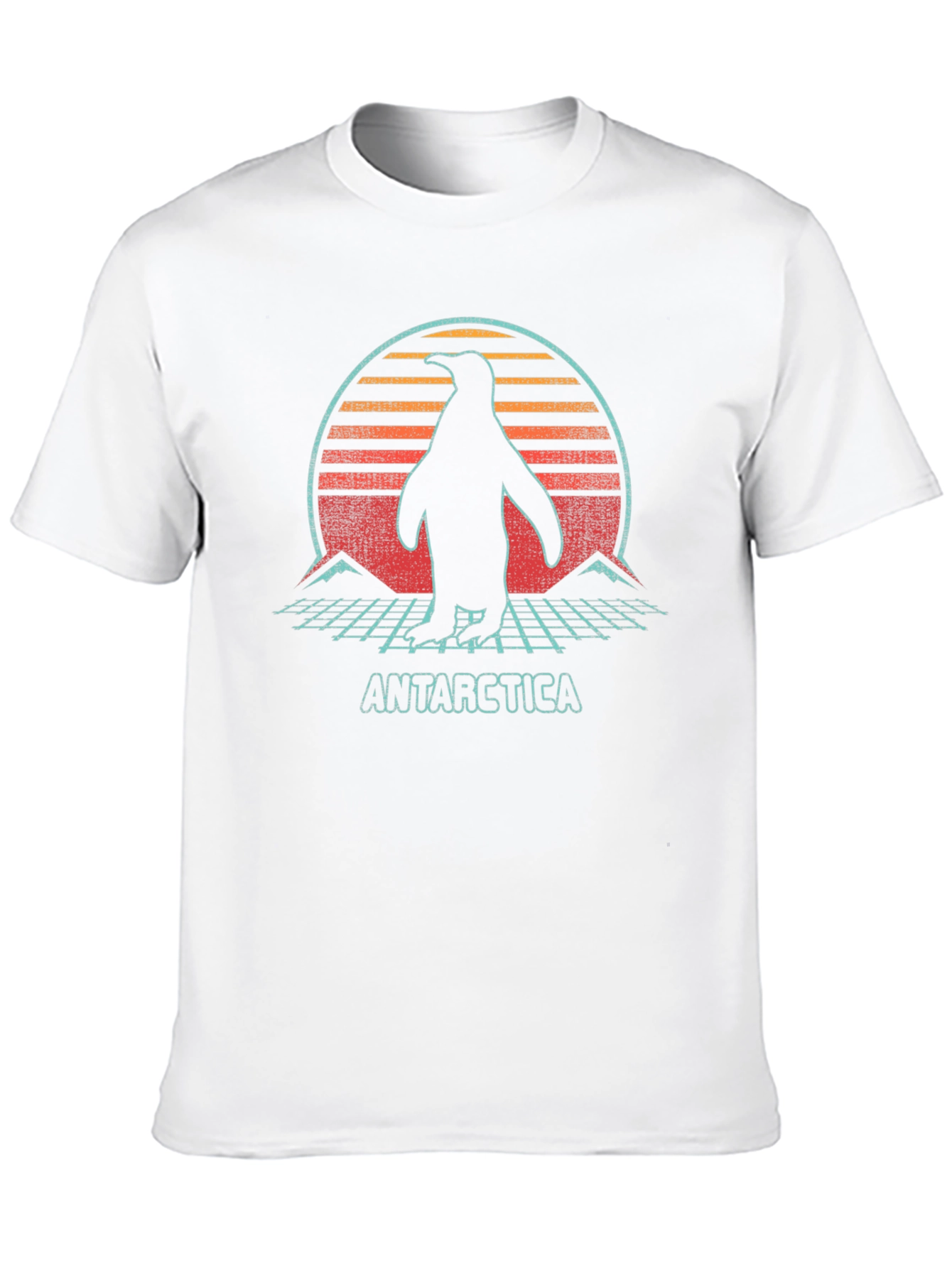 Retro Antarctica Penguin Graphic Tee - Black