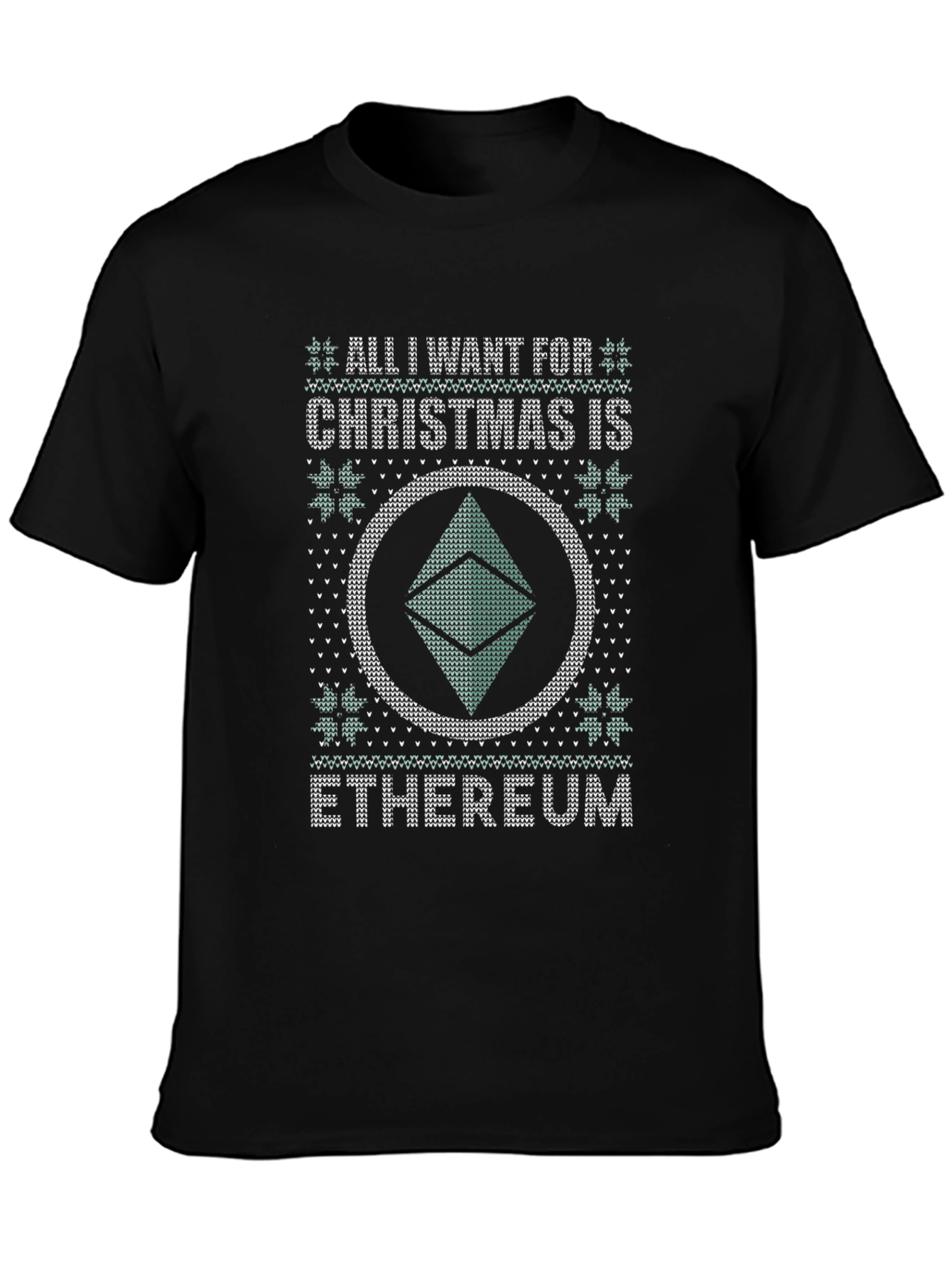 Ethereum Ugly Christmas Sweater Style T-Shirt