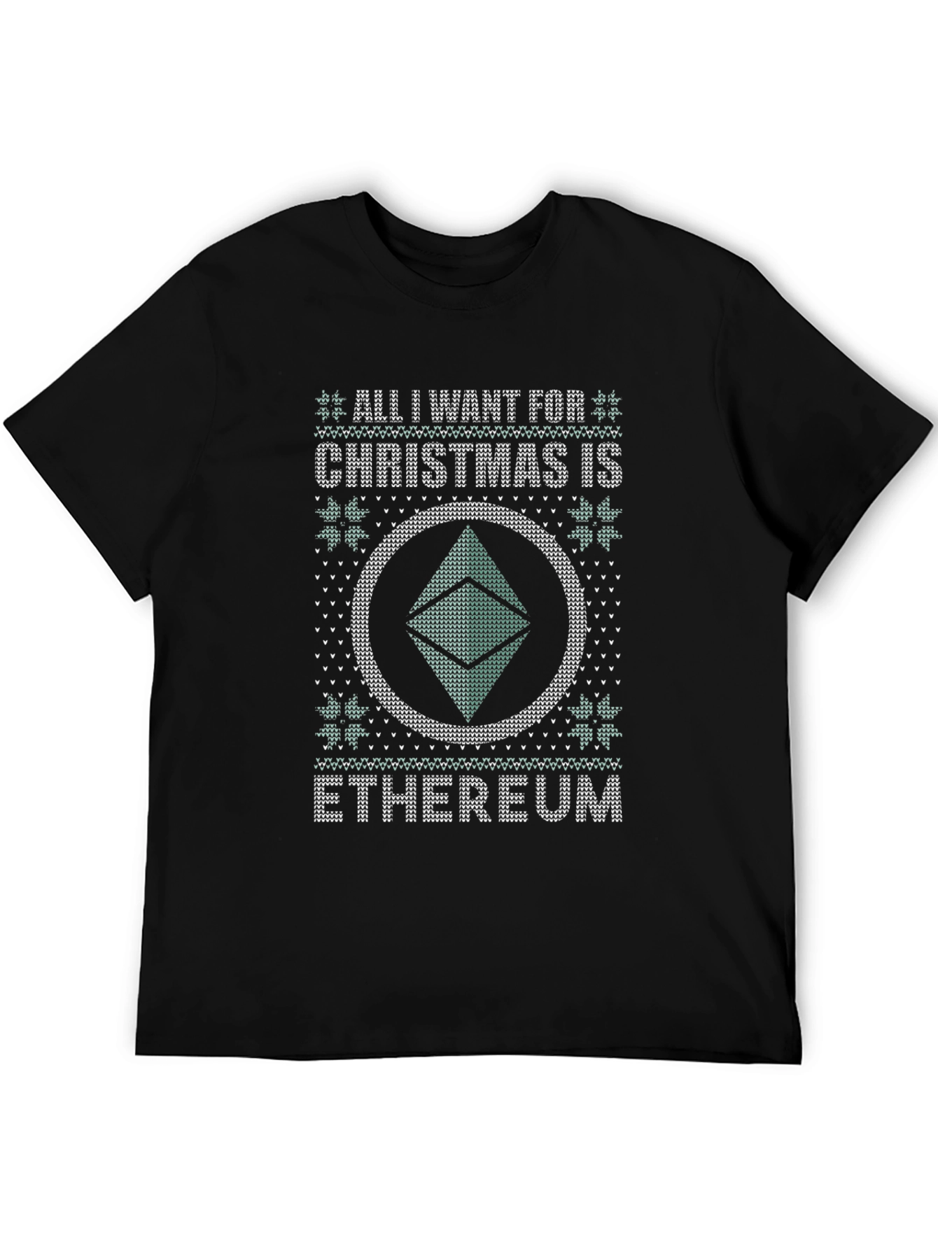 Ethereum Ugly Christmas Sweater Style T-Shirt