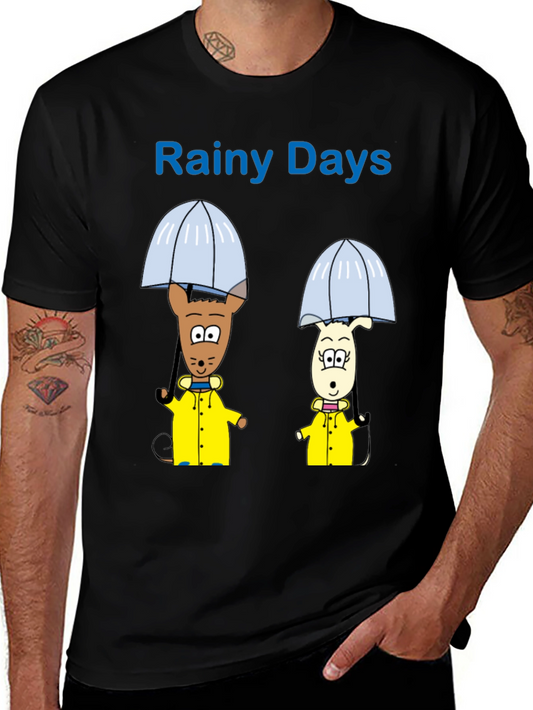 Rainy Days Cartoon Graphic T-Shirt