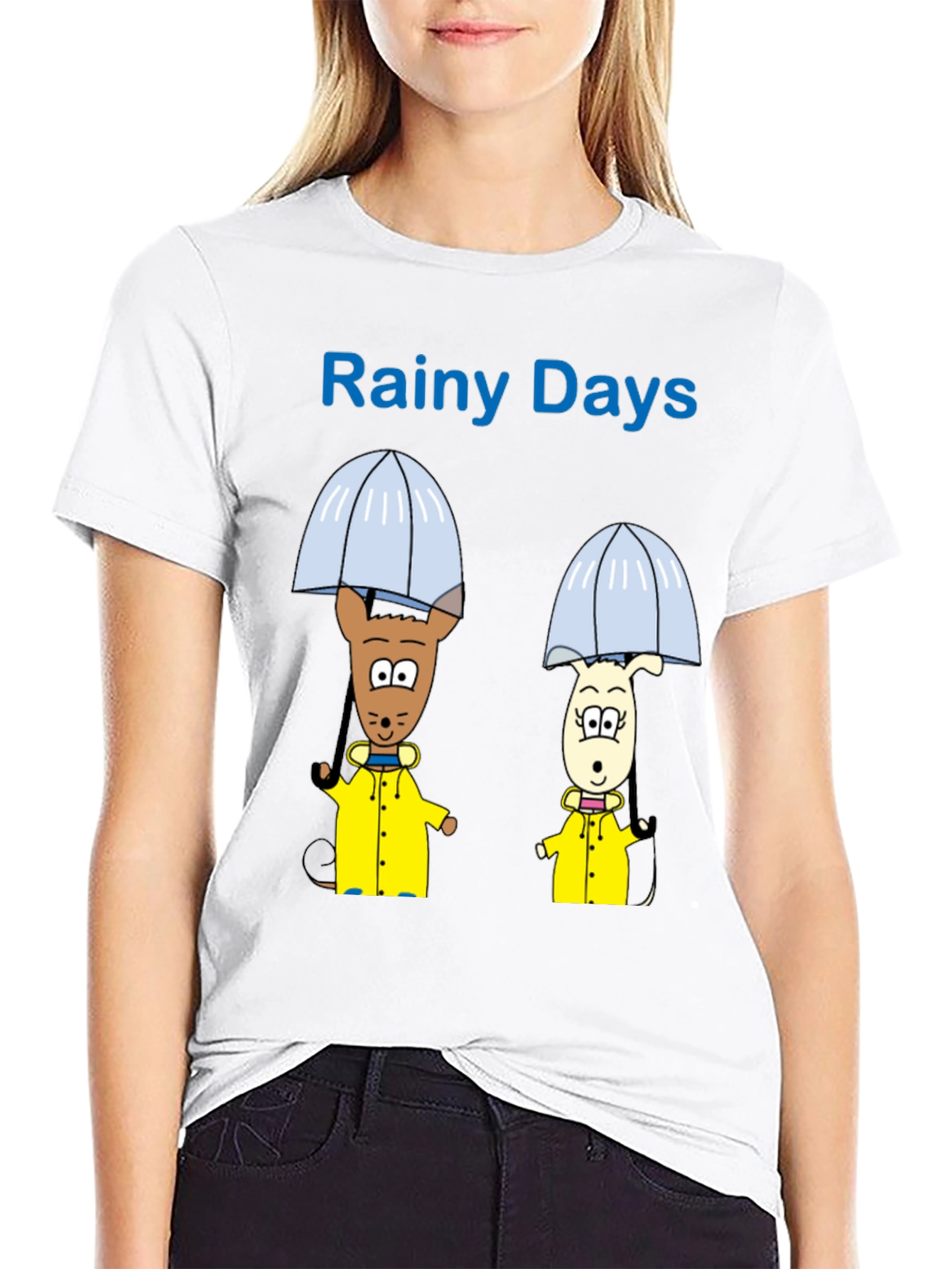 Rainy Days Cartoon Graphic T-Shirt
