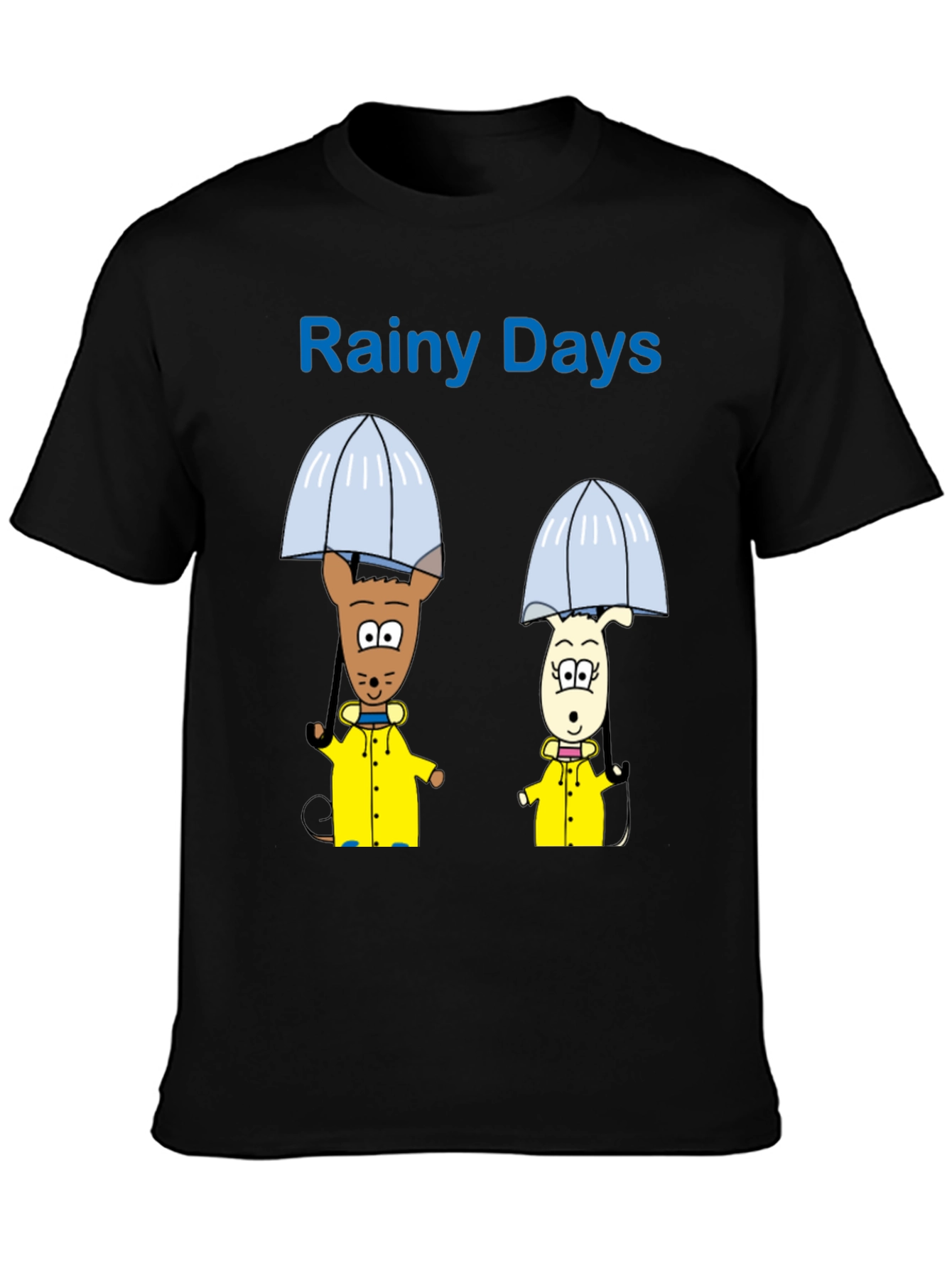 Rainy Days Cartoon Graphic T-Shirt