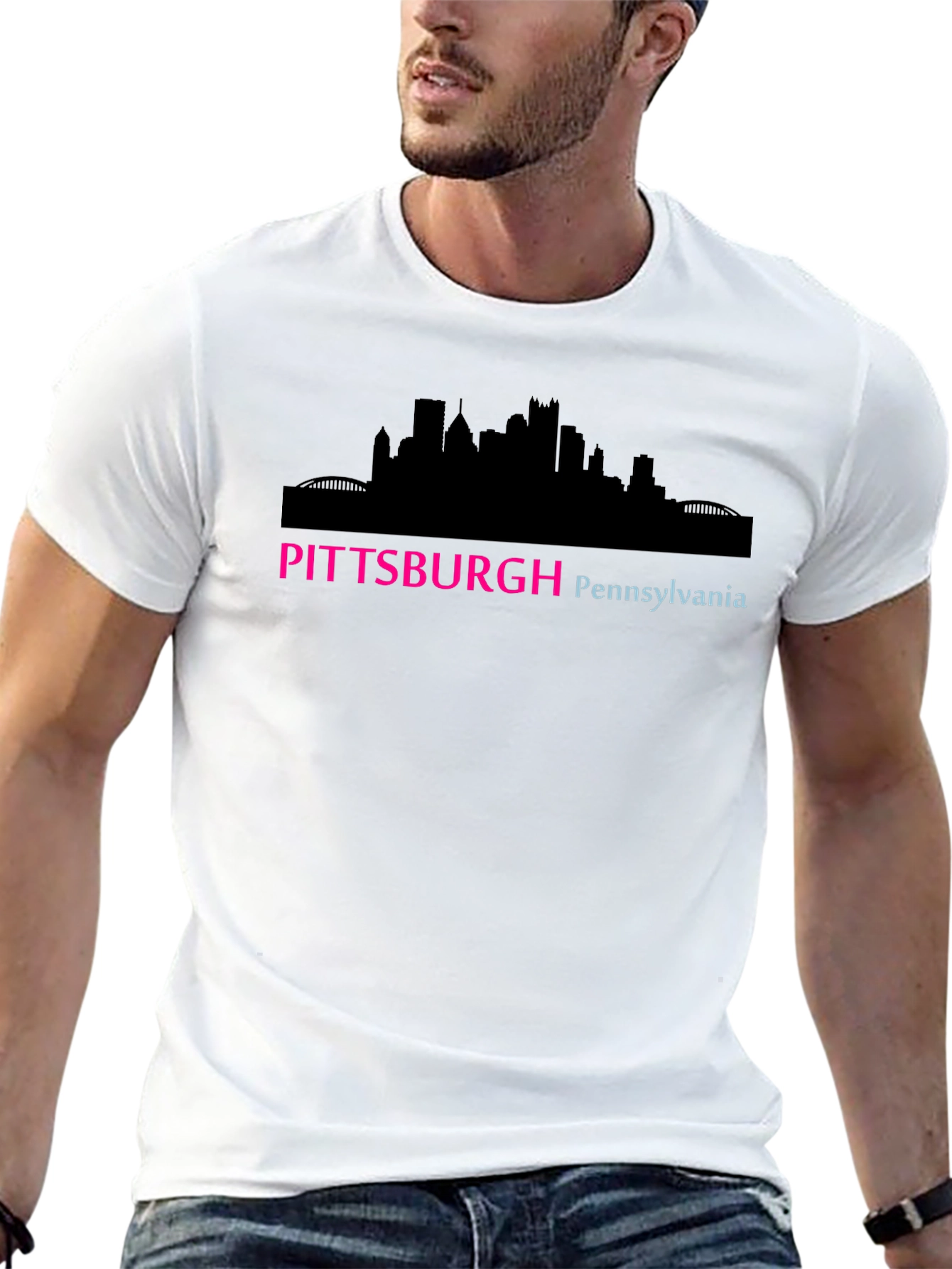Pittsburgh Skyline Graphic T-Shirt - Black