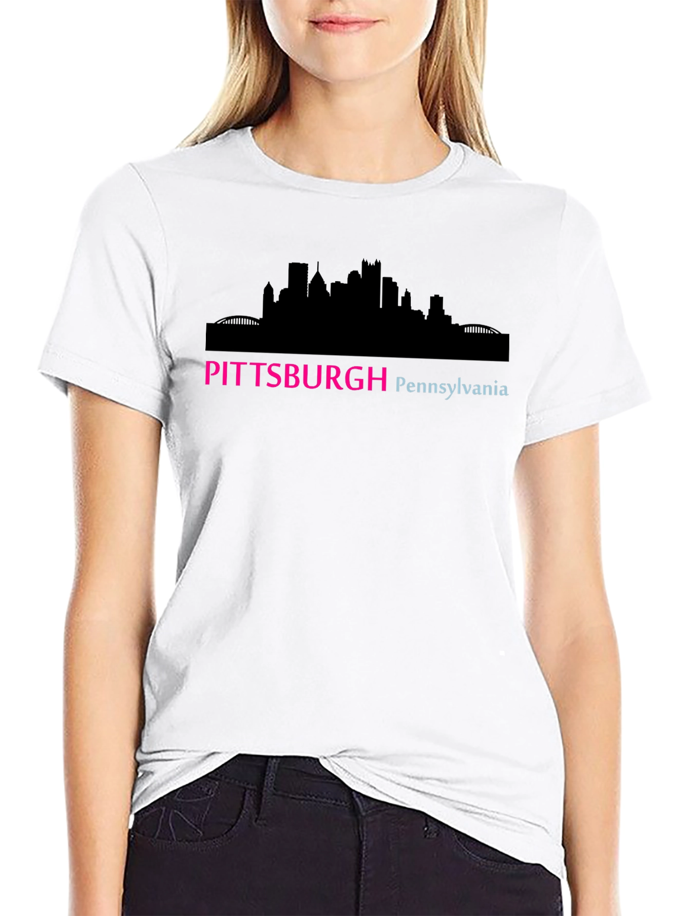 Pittsburgh Skyline Graphic T-Shirt - Black