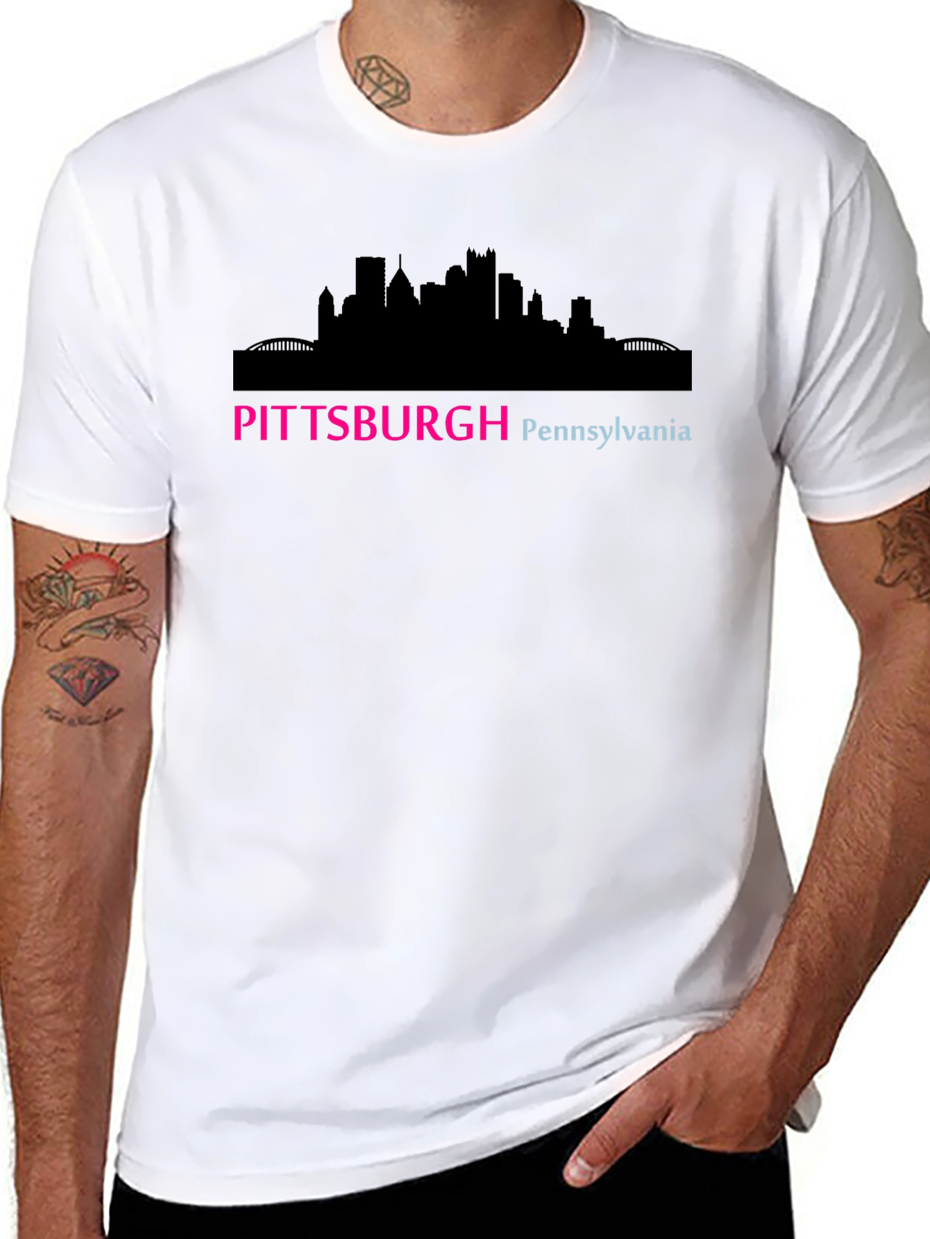 Pittsburgh Skyline Graphic T-Shirt - Black