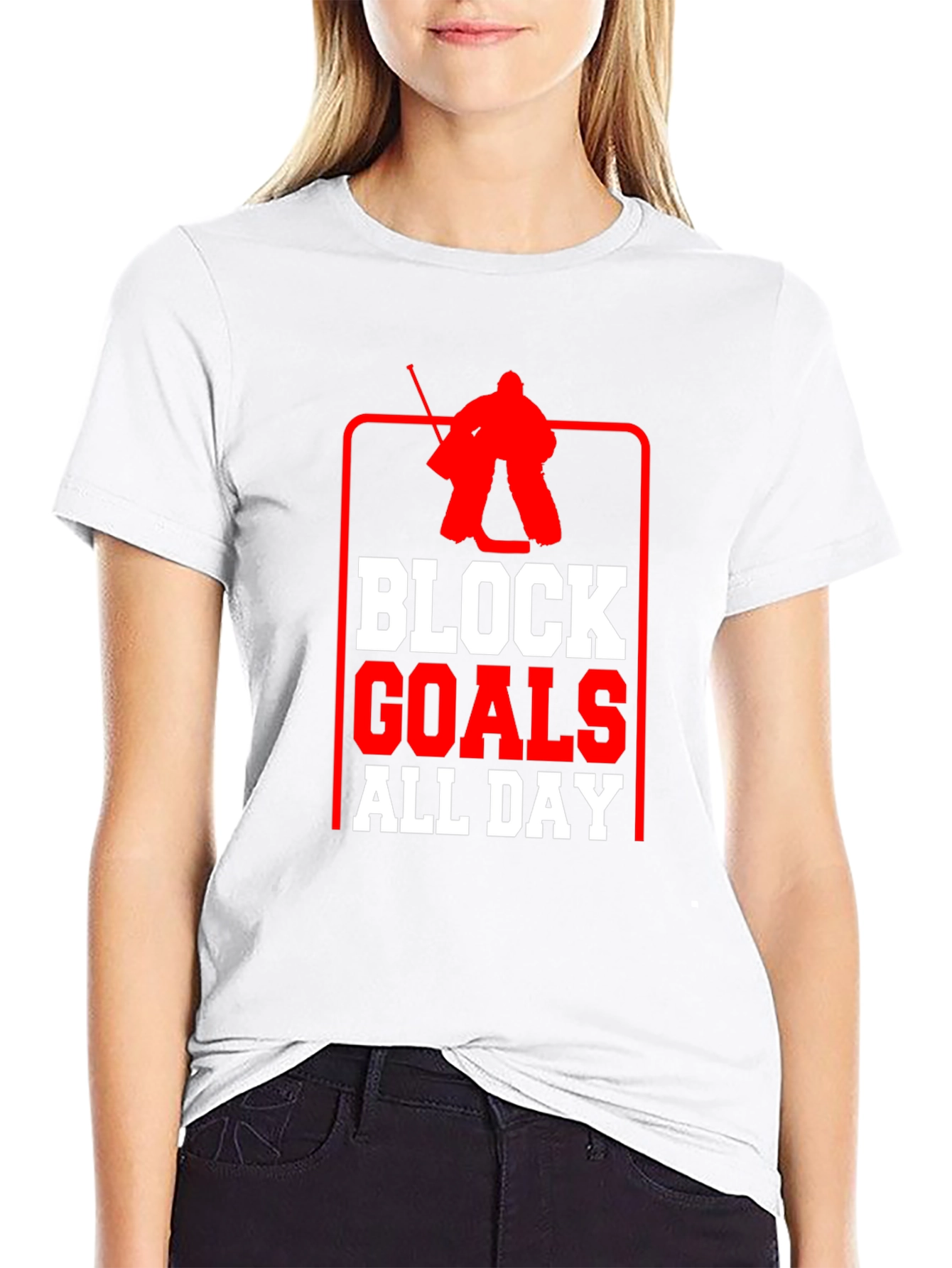 Block Goals All Day Hockey T-Shirt