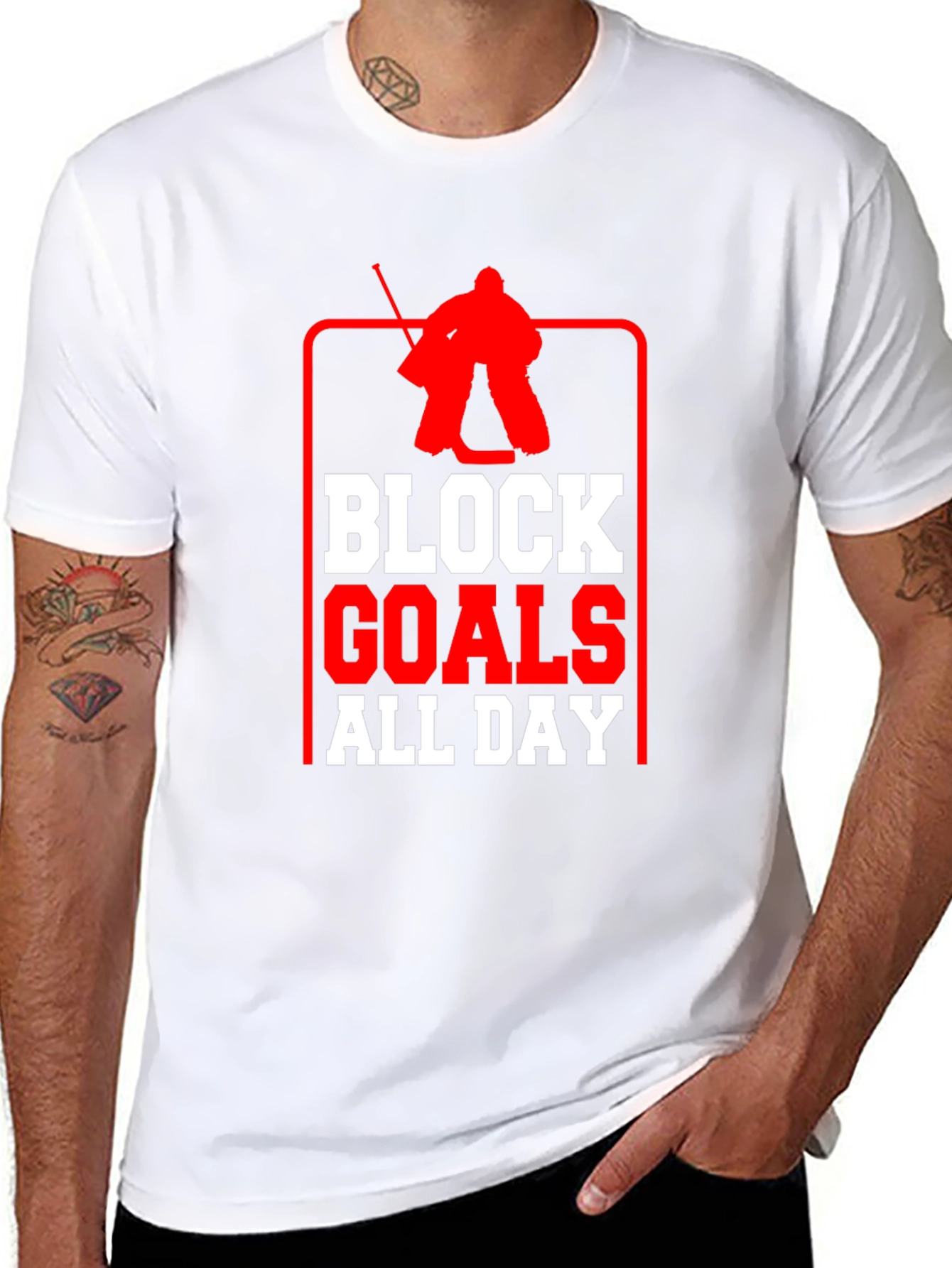 Block Goals All Day Hockey T-Shirt