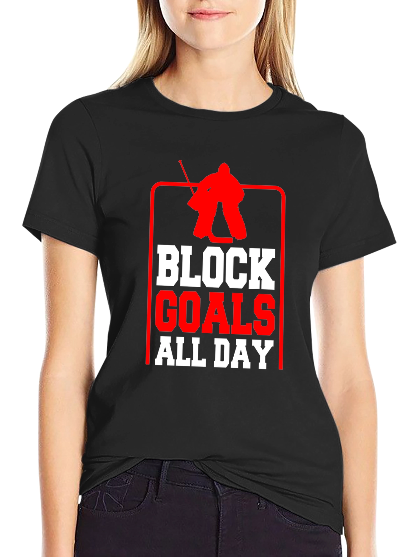 Block Goals All Day Hockey T-Shirt