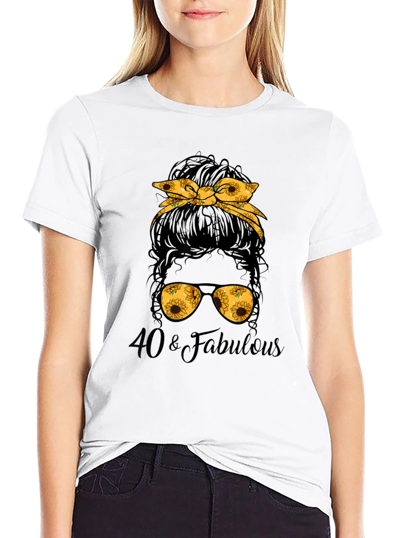 40 & Fabulous Messy Bun T-Shirt