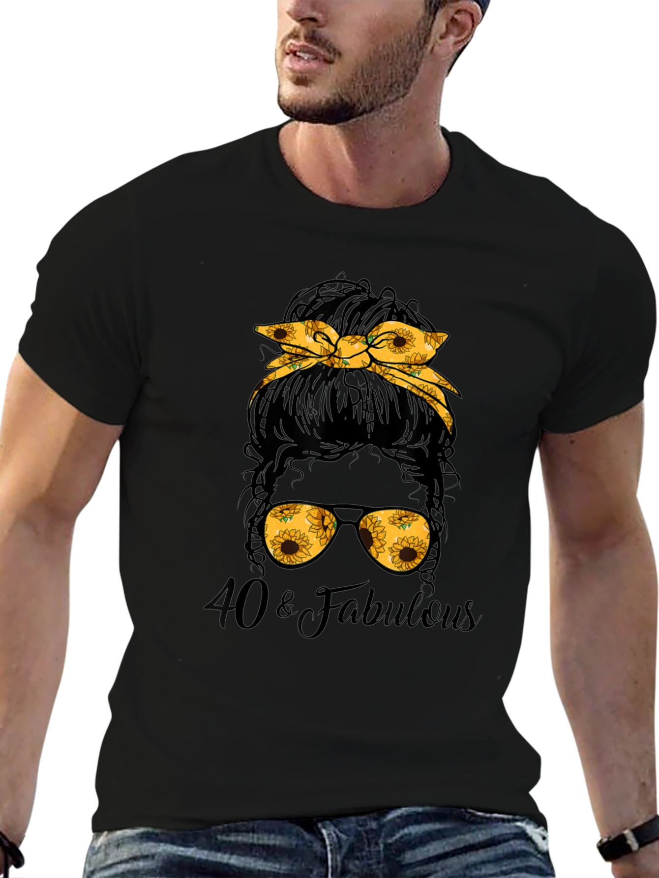 40 & Fabulous Messy Bun T-Shirt