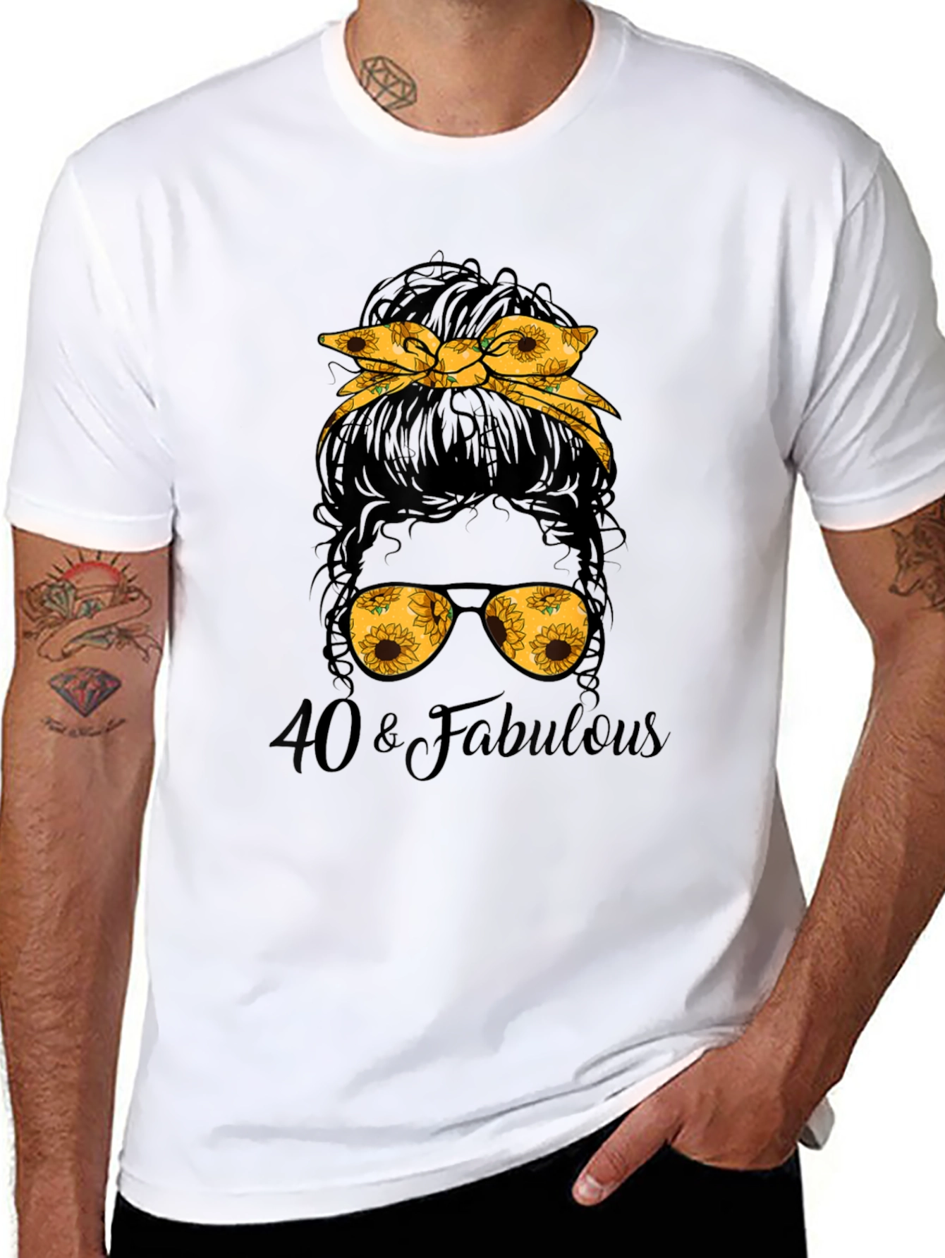 40 & Fabulous Messy Bun T-Shirt