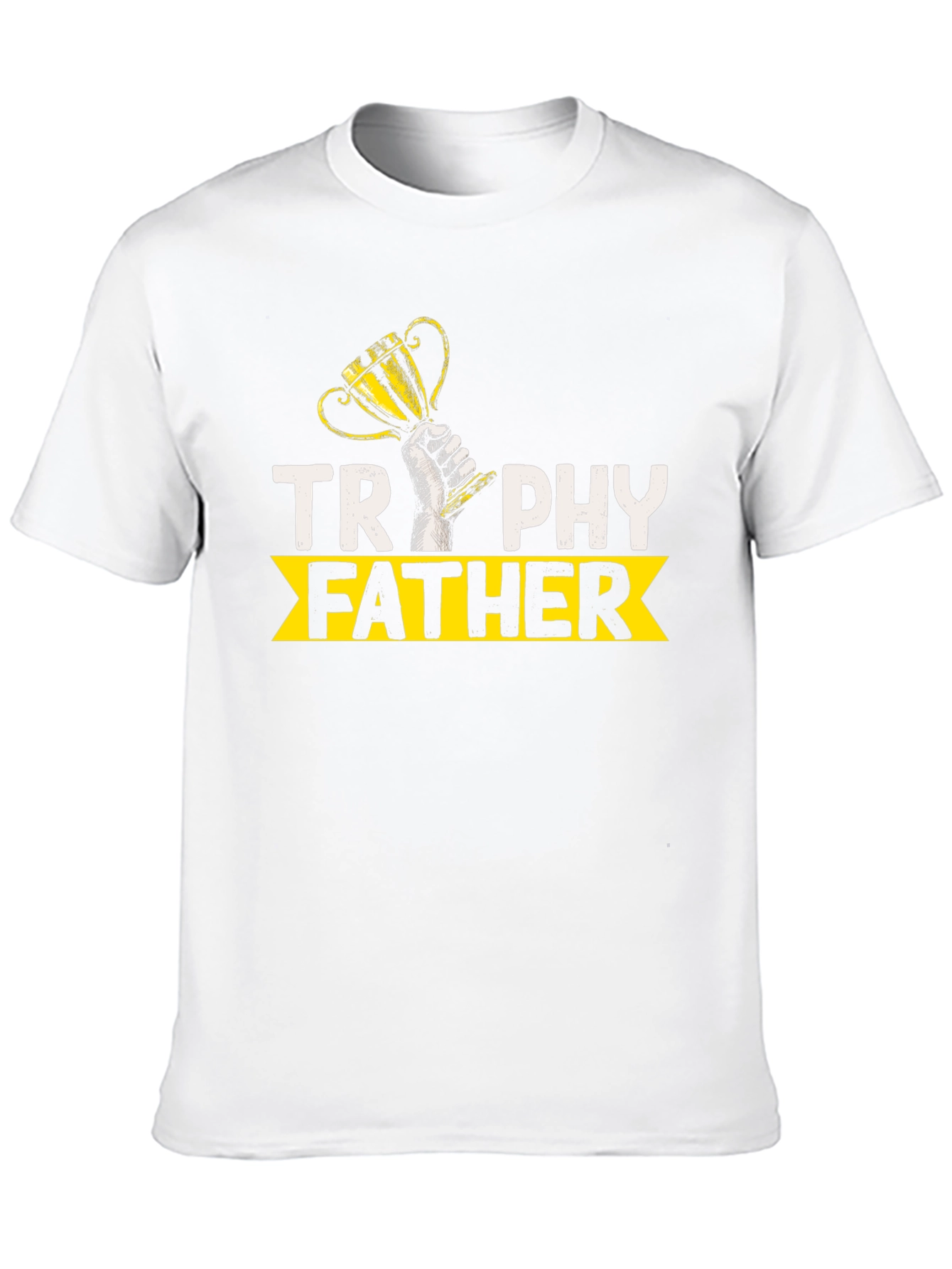 Trophy Father Graphic T-Shirt - Black Cotton Blend