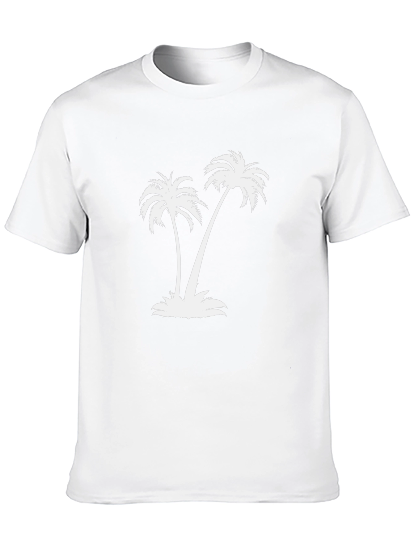 Tropical Palm Tree Graphic Tee - Black Cotton T-Shirt