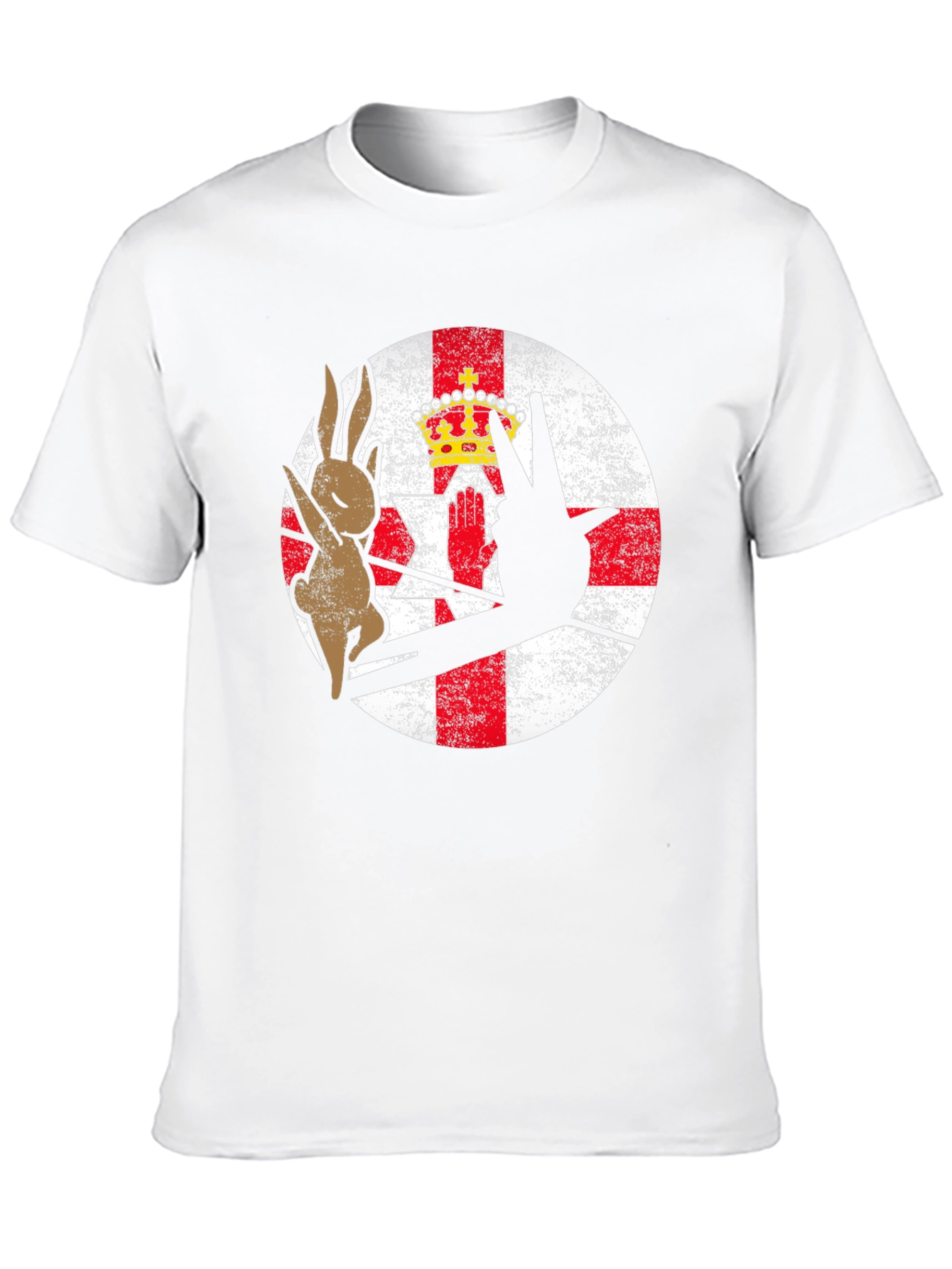 Northern Ireland Flag T-Shirt Rabbit and Hand