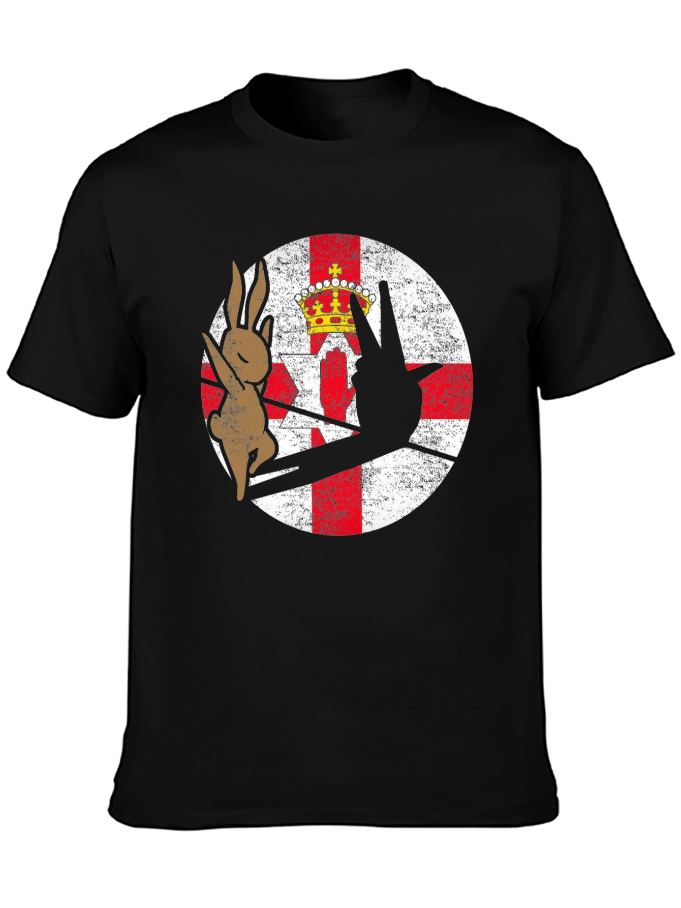 Northern Ireland Flag T-Shirt Rabbit and Hand
