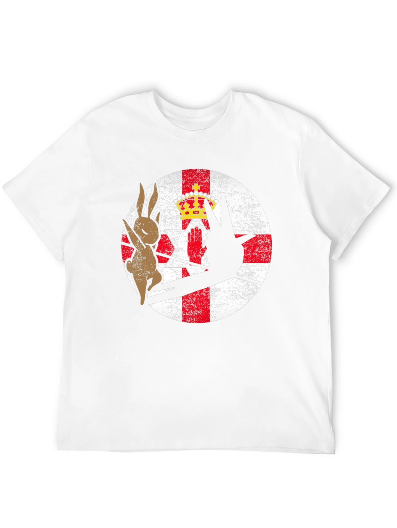 Northern Ireland Flag T-Shirt Rabbit and Hand
