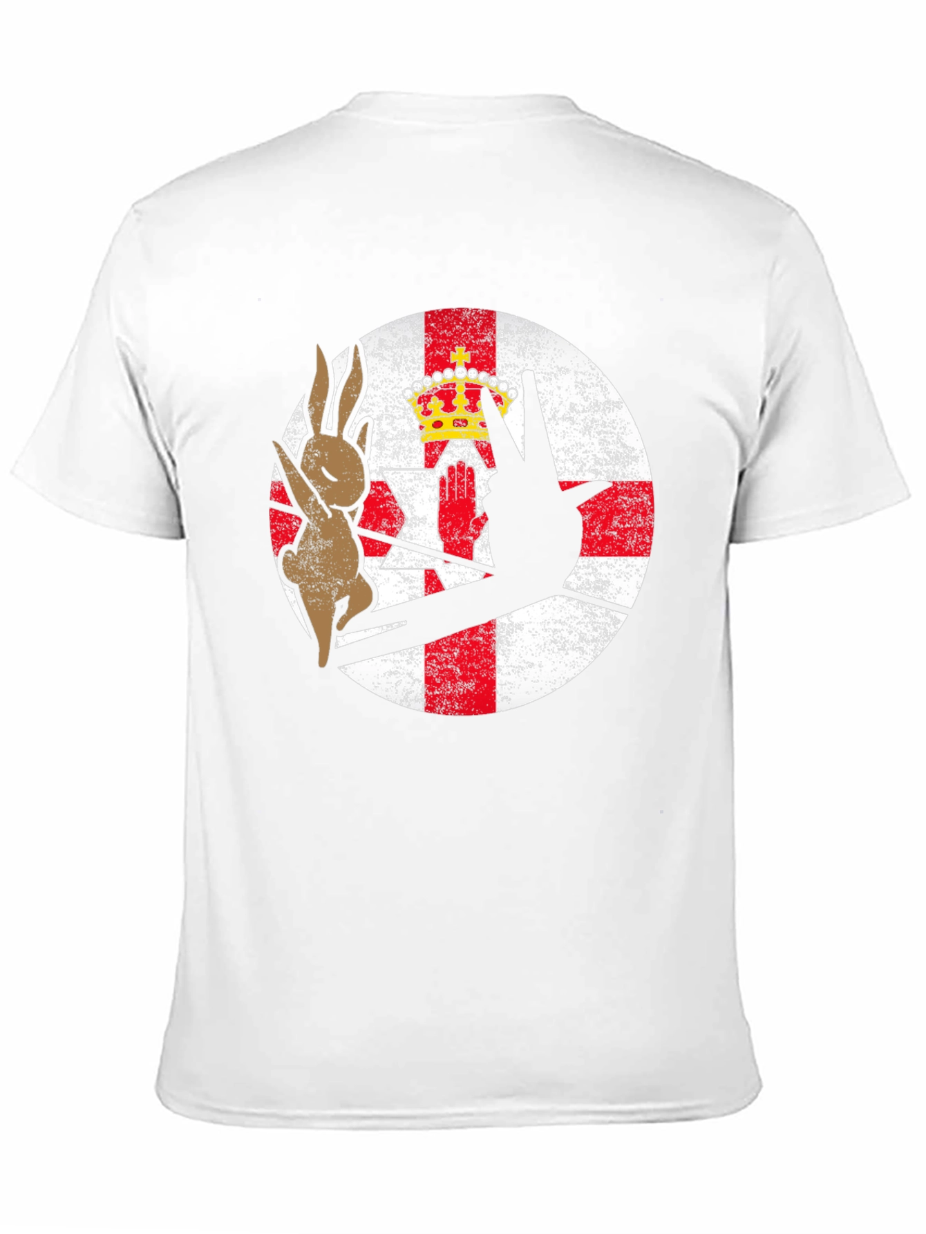 Northern Ireland Flag T-Shirt Rabbit and Hand