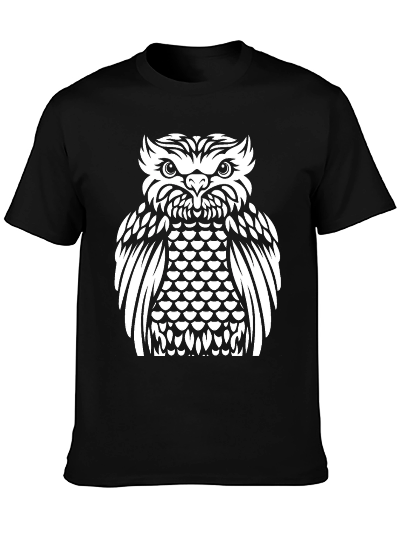 Owl Graphic Tee - Stylish Black Cotton Shirt