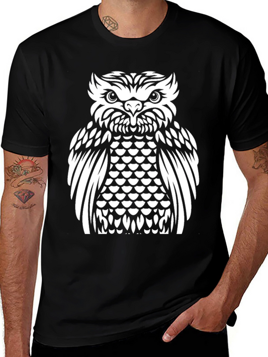 Owl Graphic Tee - Stylish Black Cotton Shirt