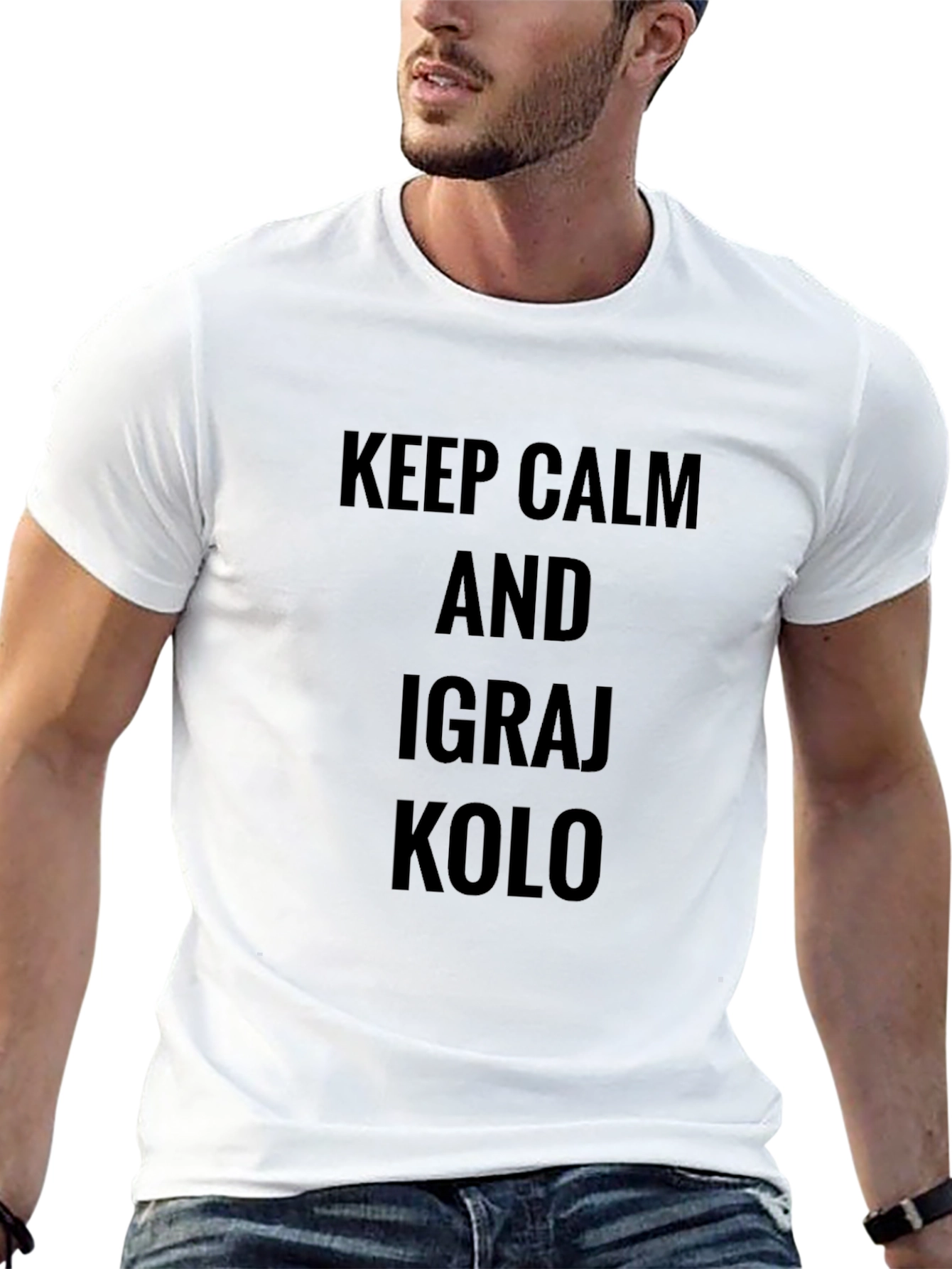 Keep Calm and Igraj Kolo Black Tee