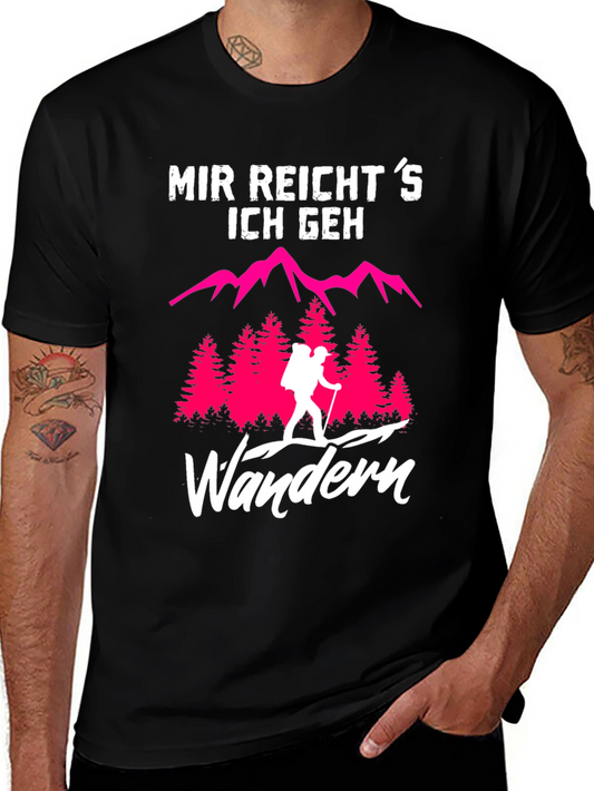 Hiking T-Shirt: Mir Reichts Ich Geh Wandern - Black Cotton Tee