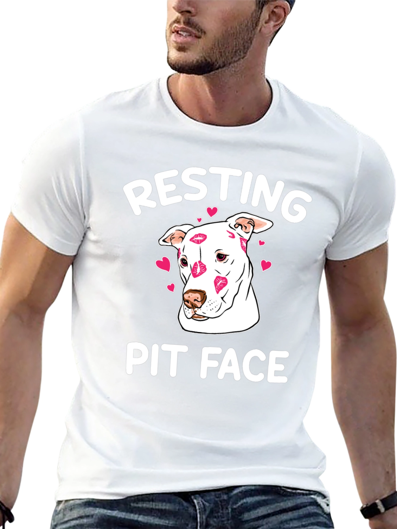 Resting Pit Face Kissed Dog T-Shirt