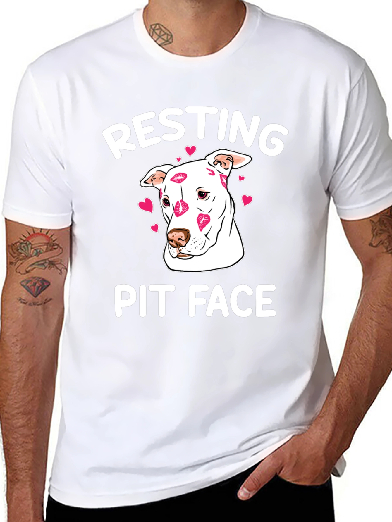 Resting Pit Face Kissed Dog T-Shirt