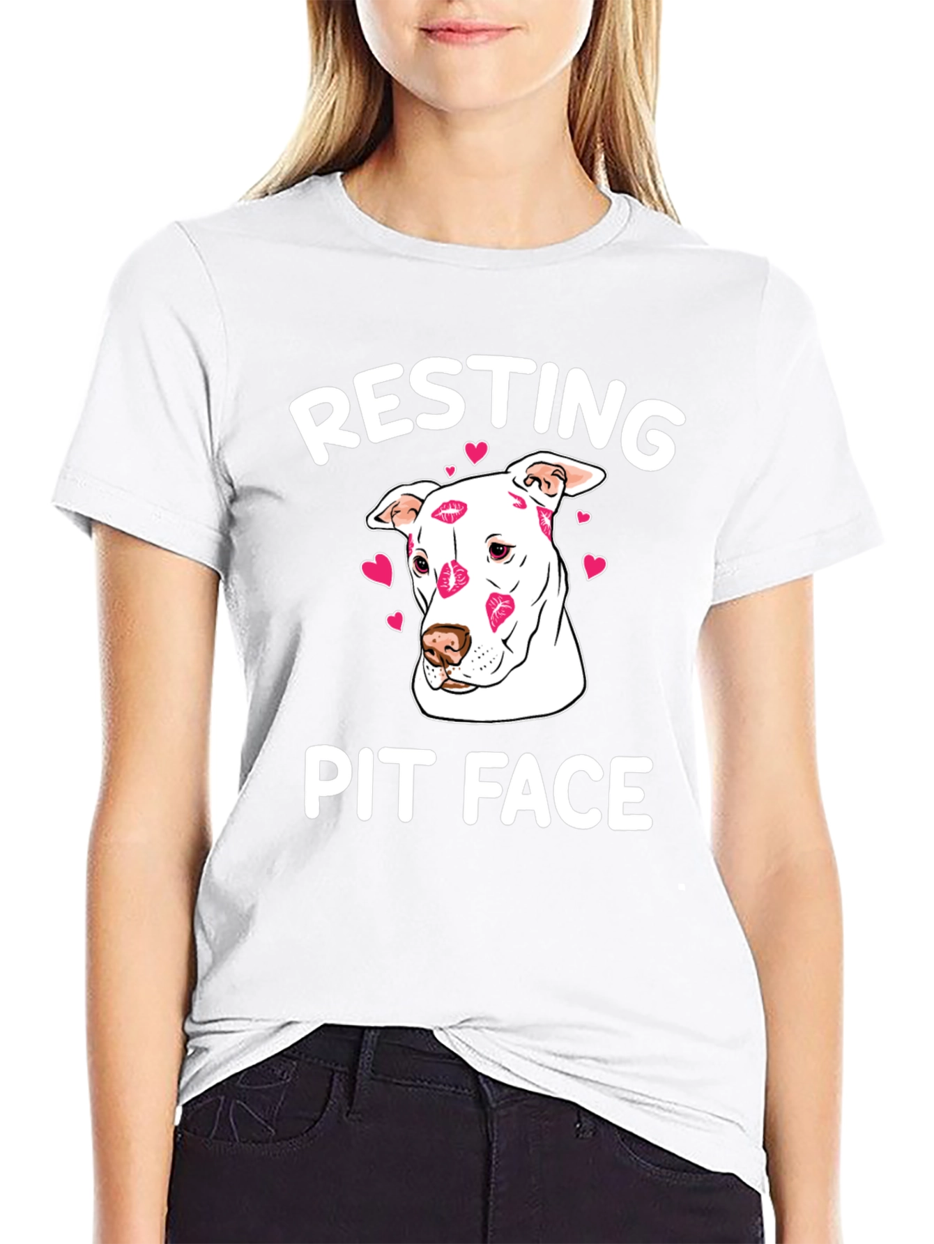 Resting Pit Face Kissed Dog T-Shirt
