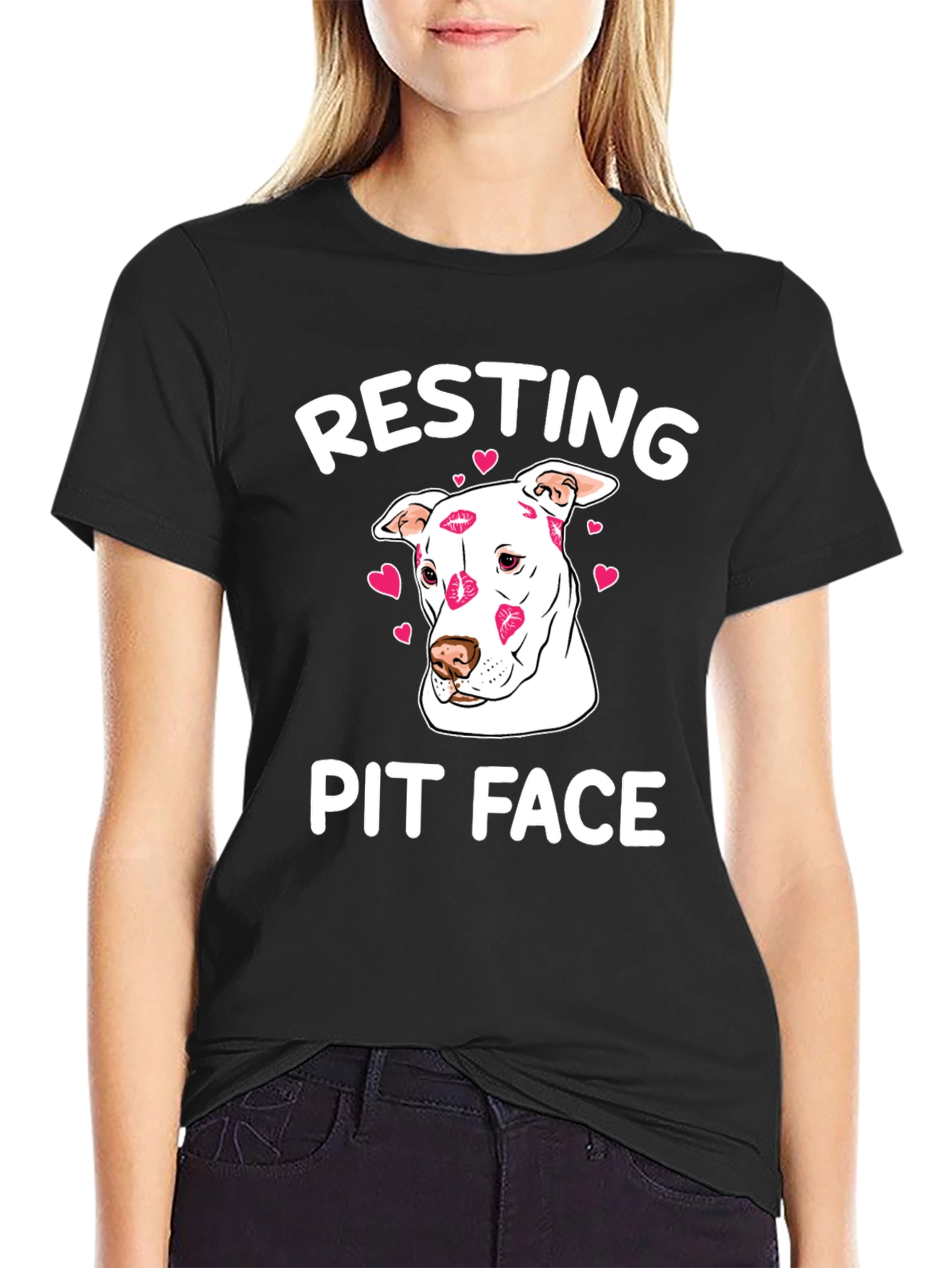 Resting Pit Face Kissed Dog T-Shirt