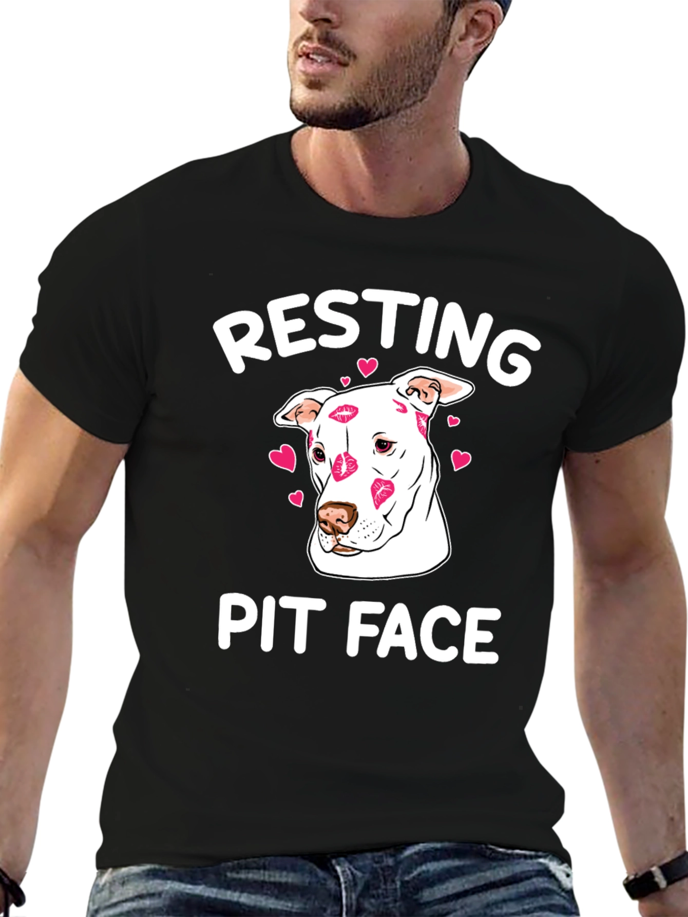 Resting Pit Face Kissed Dog T-Shirt