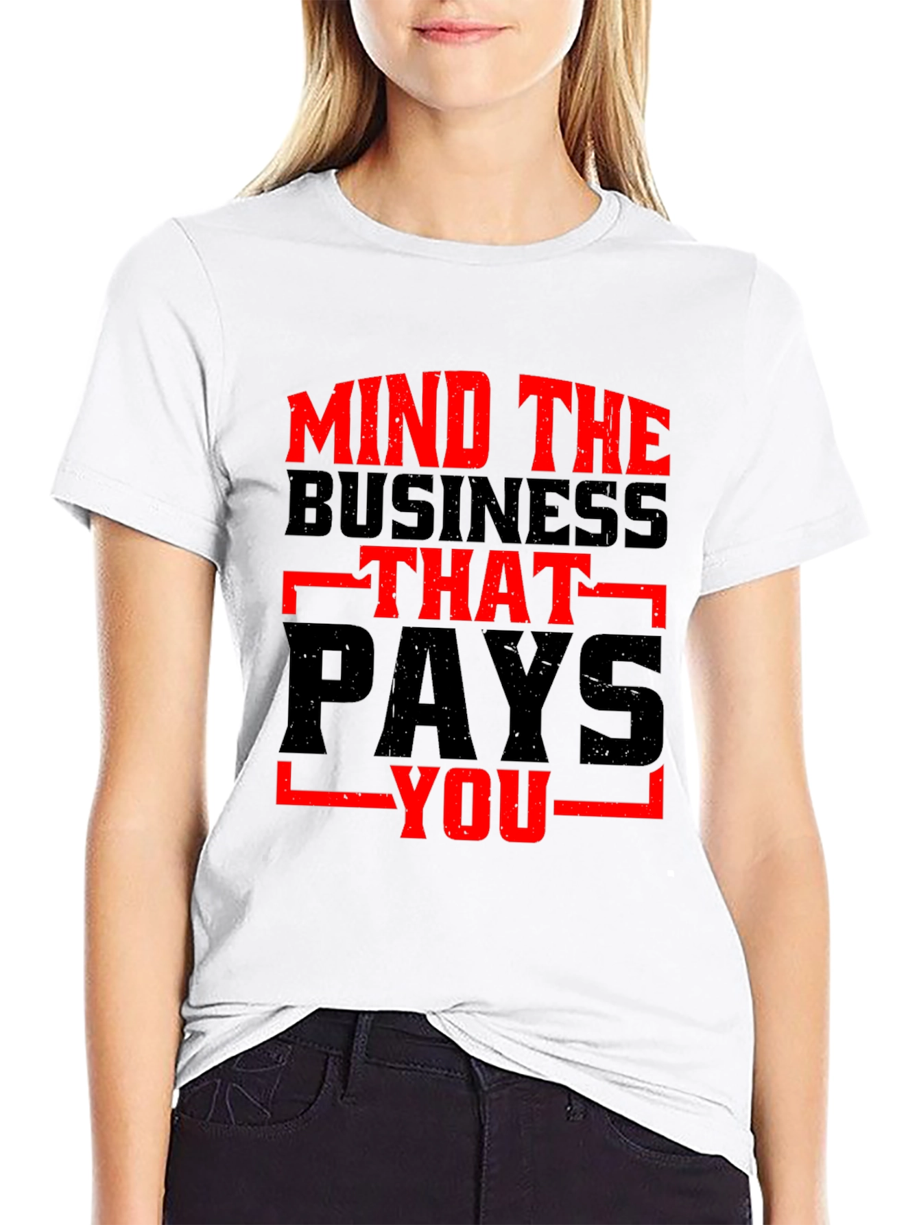 Mind the Business Graphic Tee - Bold Black Shirt