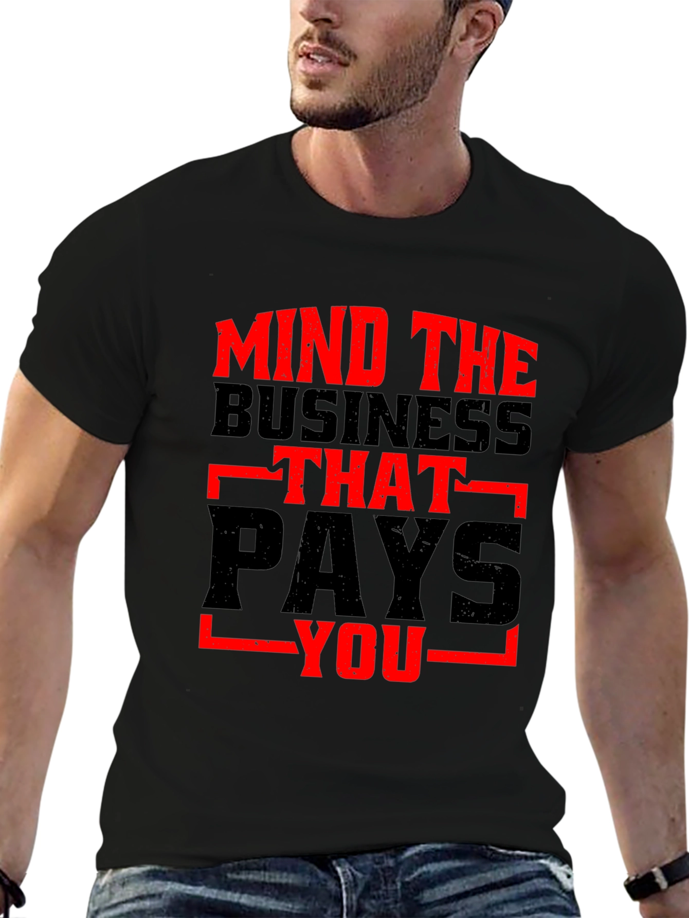 Mind the Business Graphic Tee - Bold Black Shirt