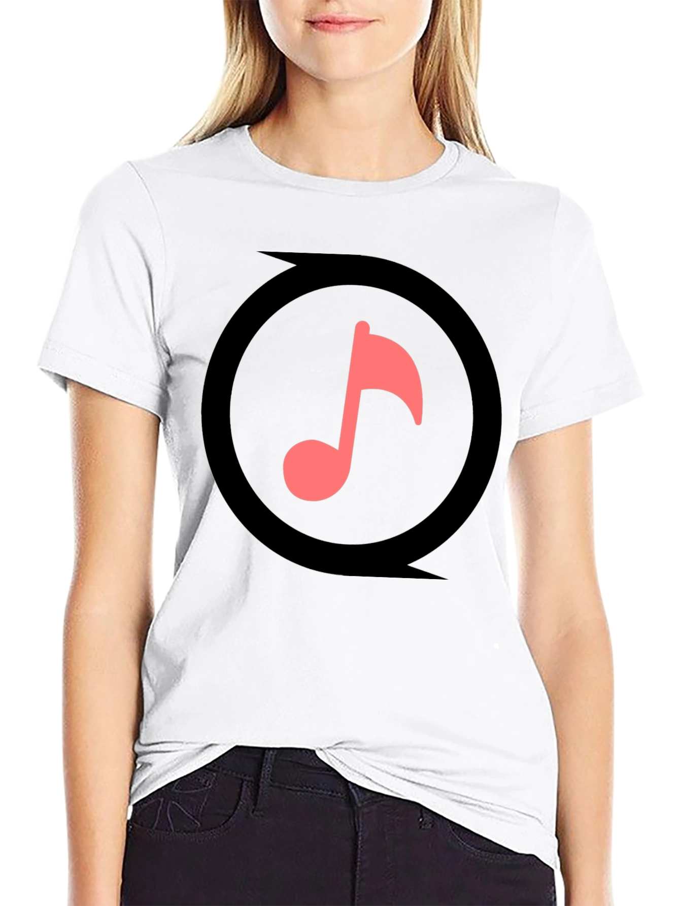 Music Note Graphic Black T-Shirt