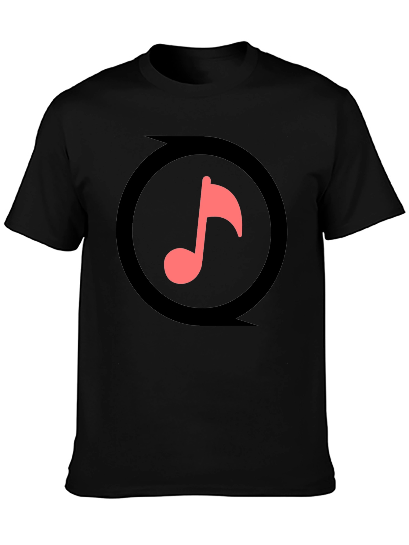 Music Note Graphic Black T-Shirt