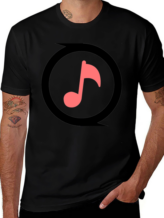 Music Note Graphic Black T-Shirt